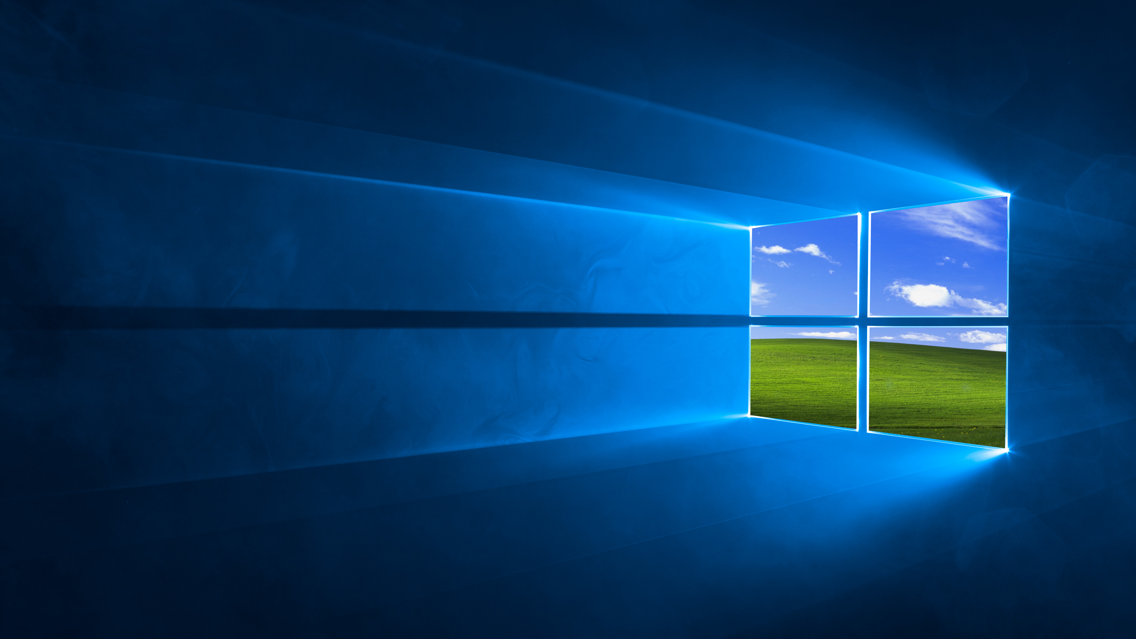 Windows 10 Windows XP Microsoft Blue Background Logo 3840x2160