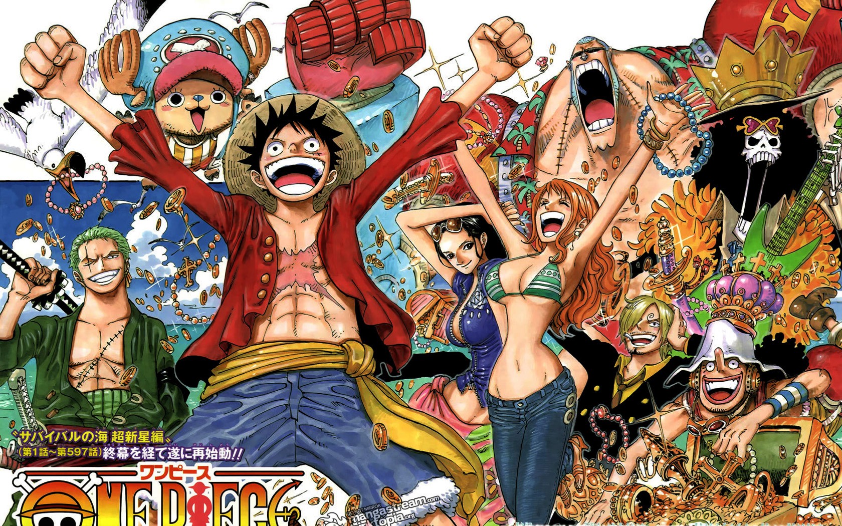 Brook One Piece Franky One Piece Monkey D Luffy Nami One Piece Nico Robin One Piece Roronoa Zoro Ton 1680x1050