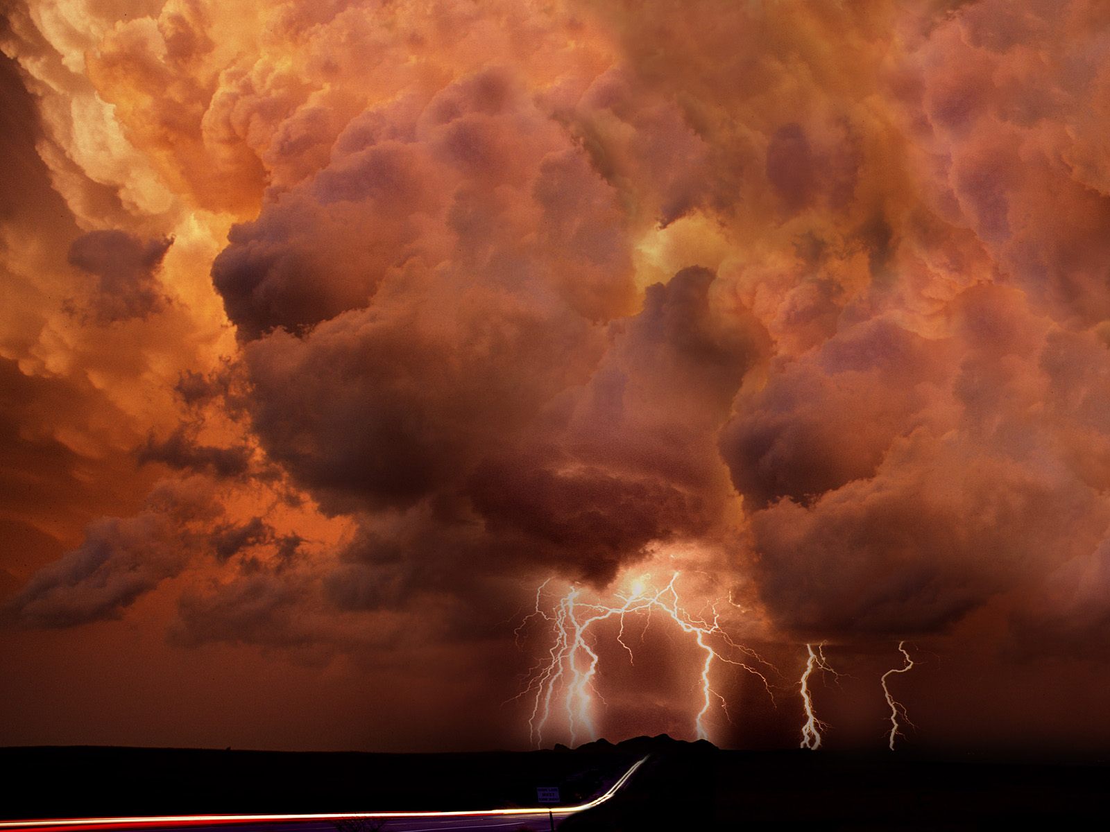 Cloud Earth Lightning Sky Storm Sunset 1600x1200