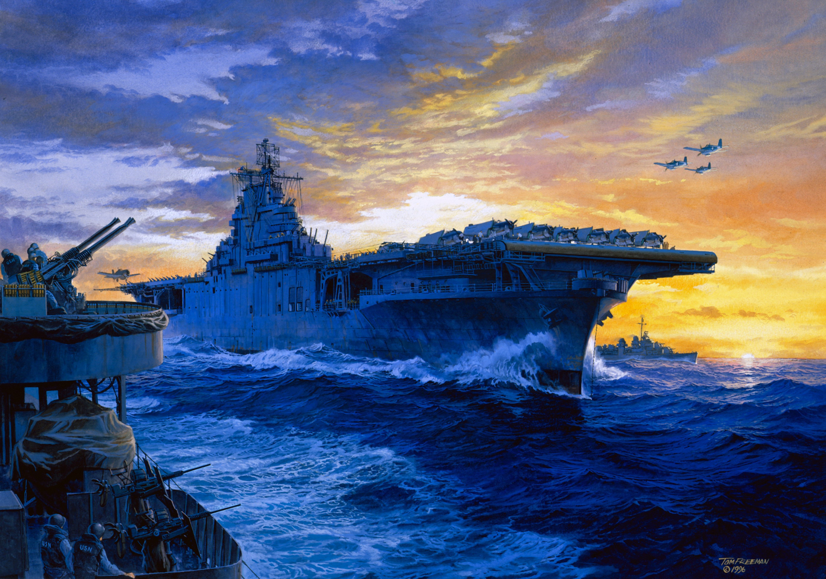 Aircraft Carrier Uss Yorktown Cv 10 2738x1920