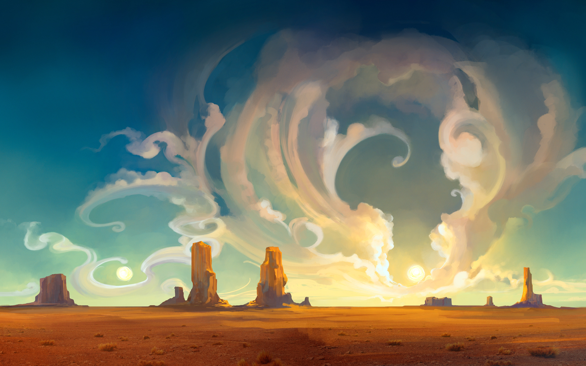 Cloud Desert Painting Sky 1920x1200