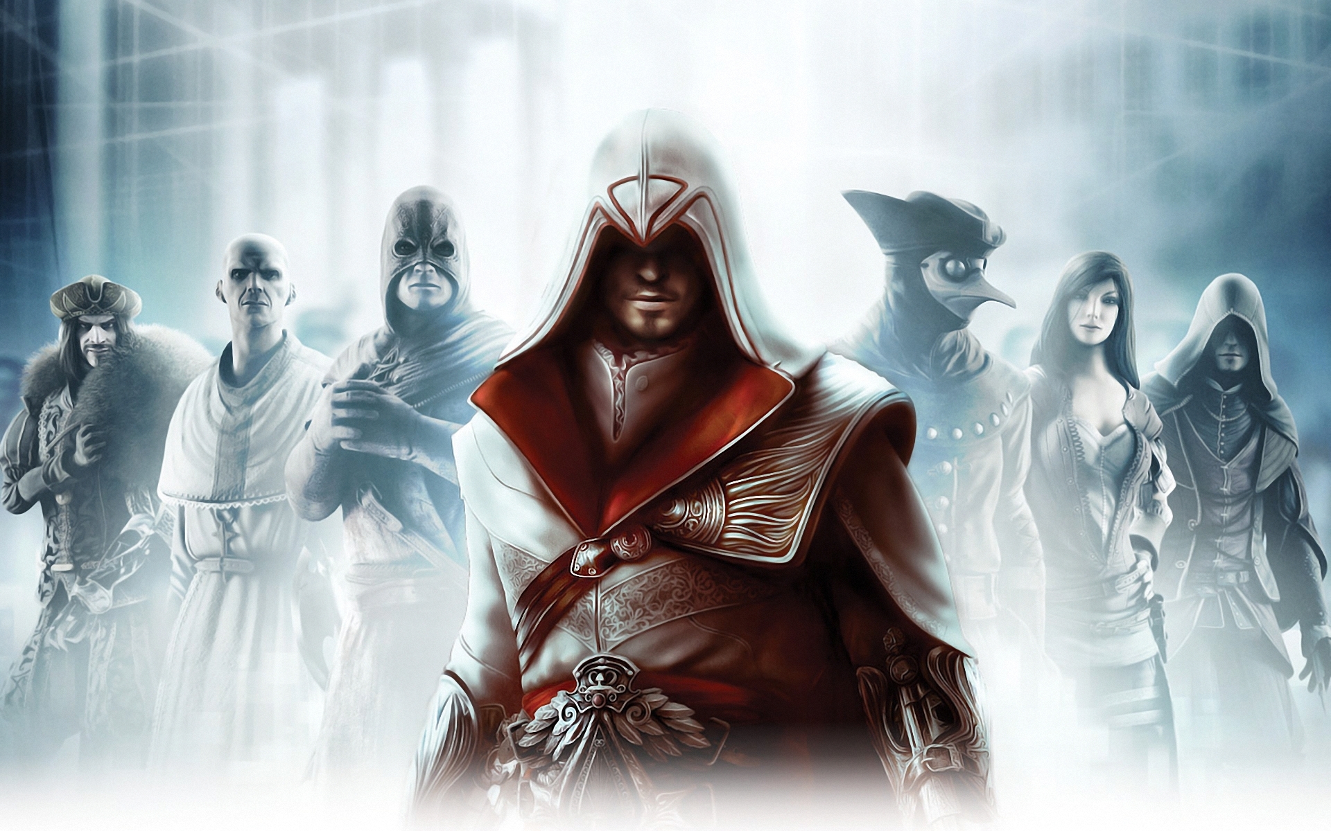 Assassins Creed Ezio Auditore Da Firenze Video Game Art Video Games Ubisoft 1920x1200