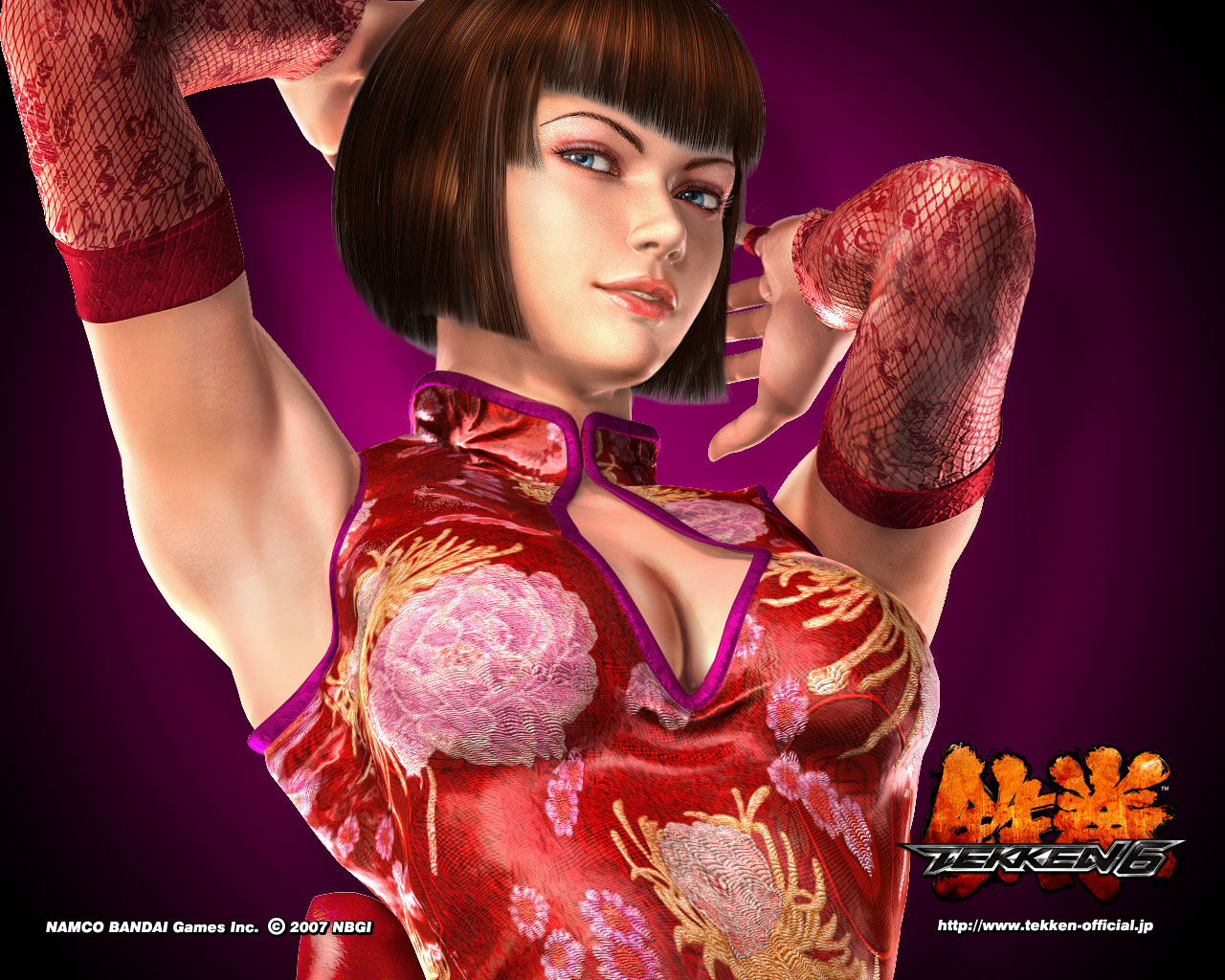 Anna Williams Close Up Dress Red Dress Short Hair Smile Tekken Tekken 6 Woman 1280x1024