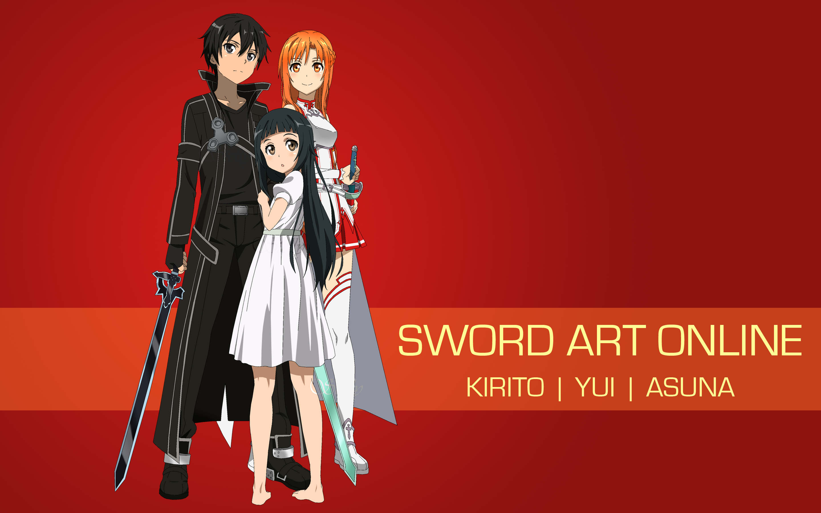 Asuna Yuuki Kazuto Kirigaya Kirito Sword Art Online Sword Art Online Yui Sword Art Online 2880x1800