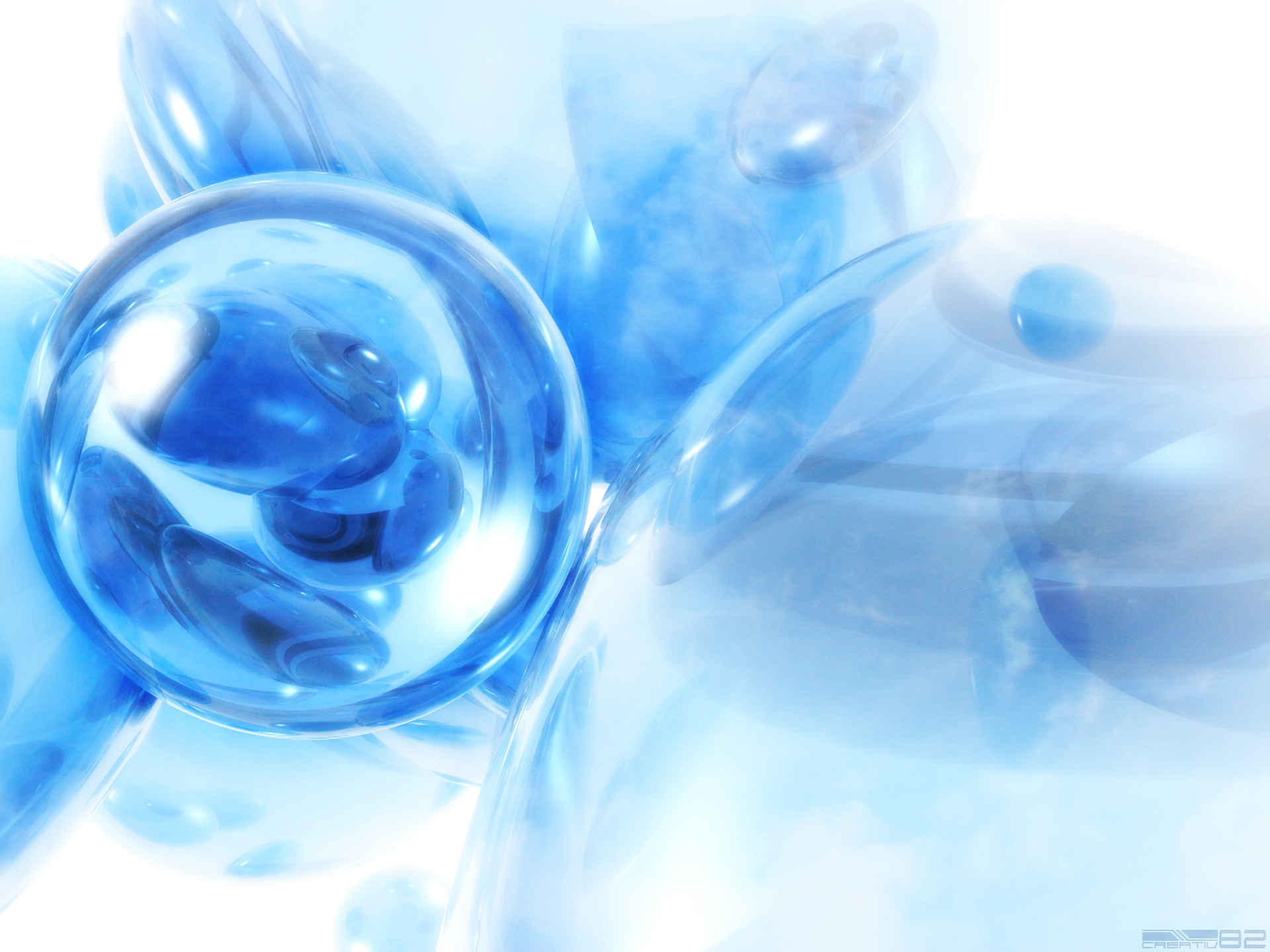 3d Blue Cgi Digital Art Sphere 1920x1440