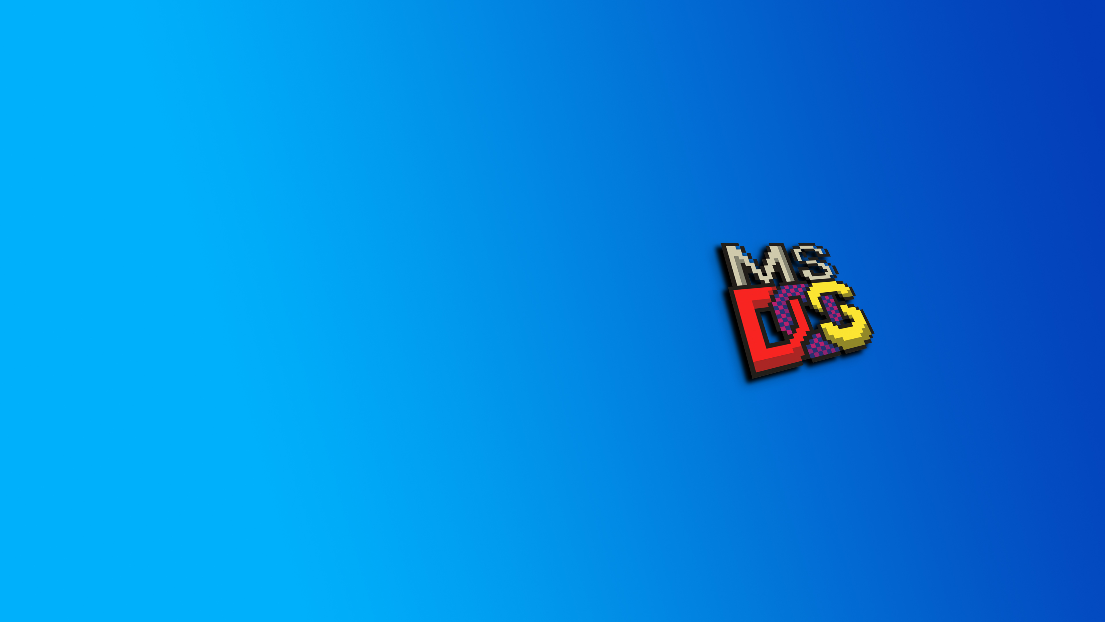 Msdos Microsoft Minimalism Blue 4K 3840x2160