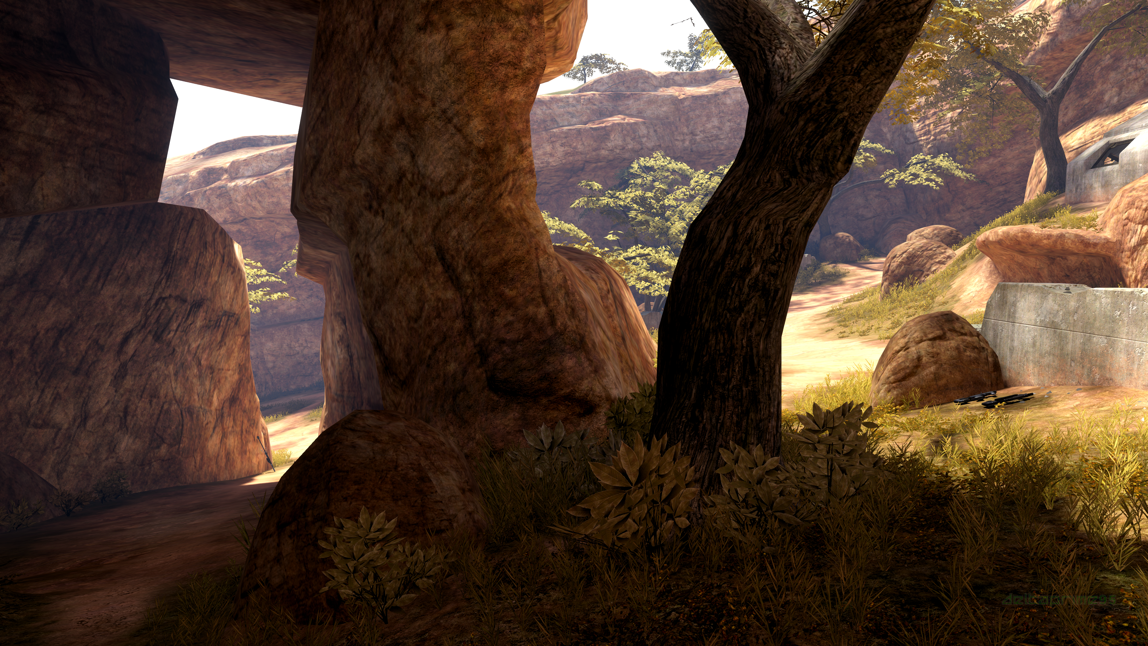 In Game PC Gaming Screen Shot Halo 3 High Ground Multiplayer Map Africa Science Fiction Sniper Rifle 3840x2160