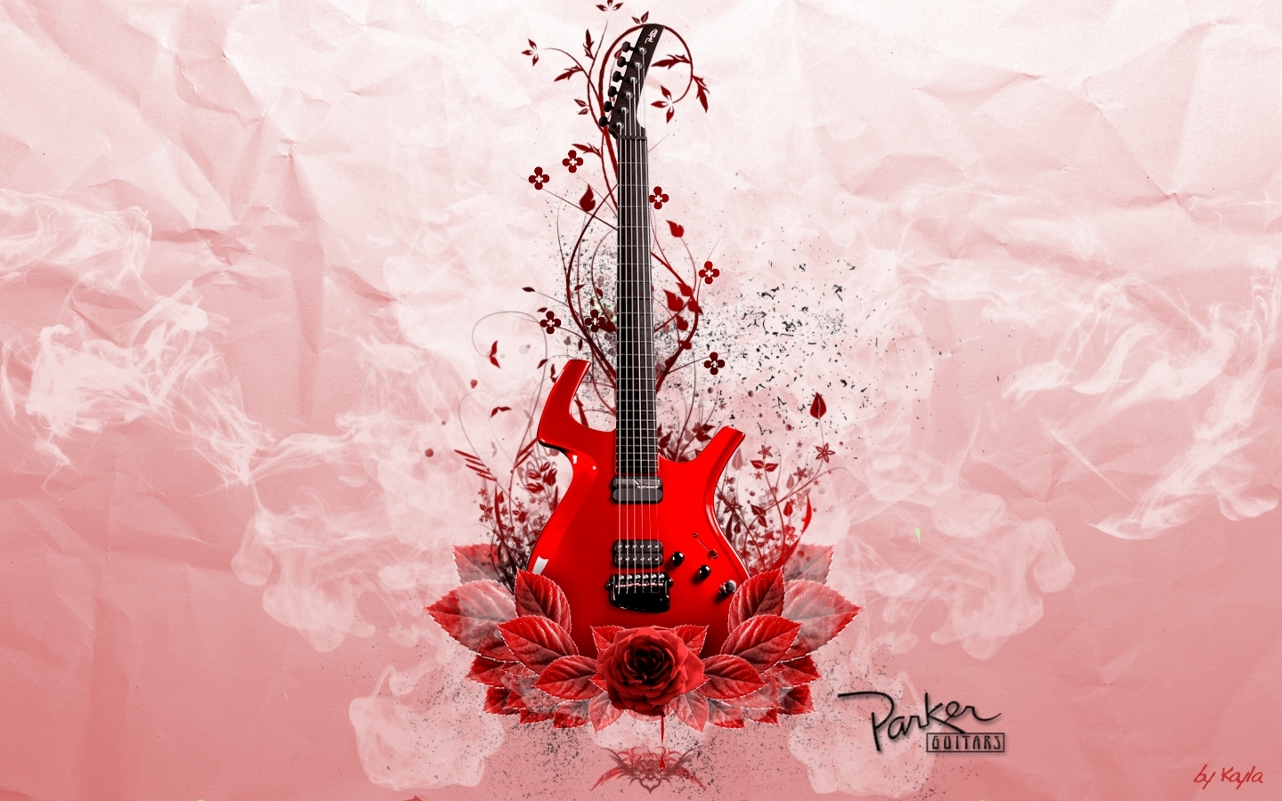 Flower Guitar Red Rock Music 1440x900