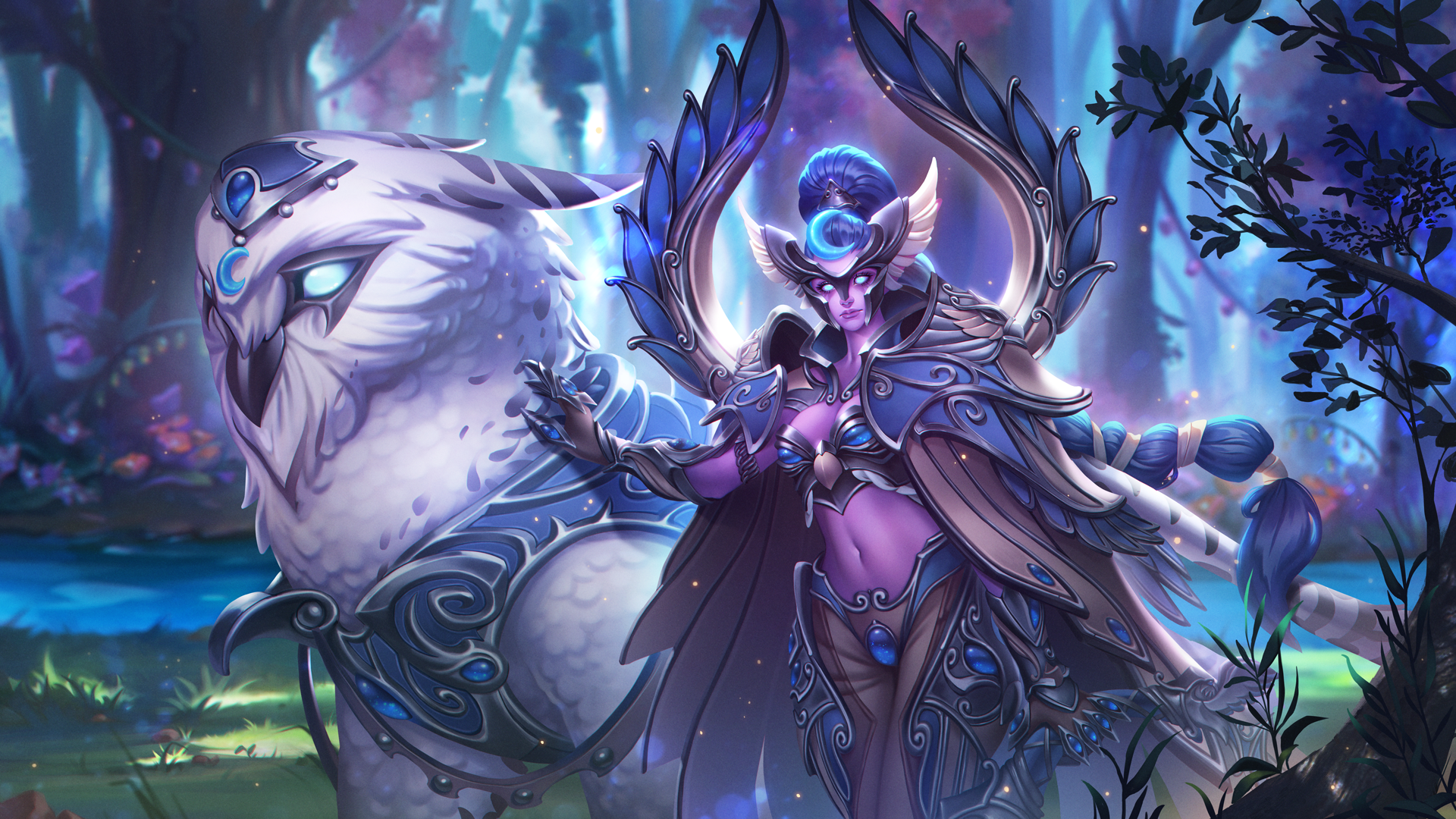 Maiev Shadowsong Night Elves Heroes Of The Storm Forest Warcraft Blizzard Entertainment Long Hair Fa 1920x1080