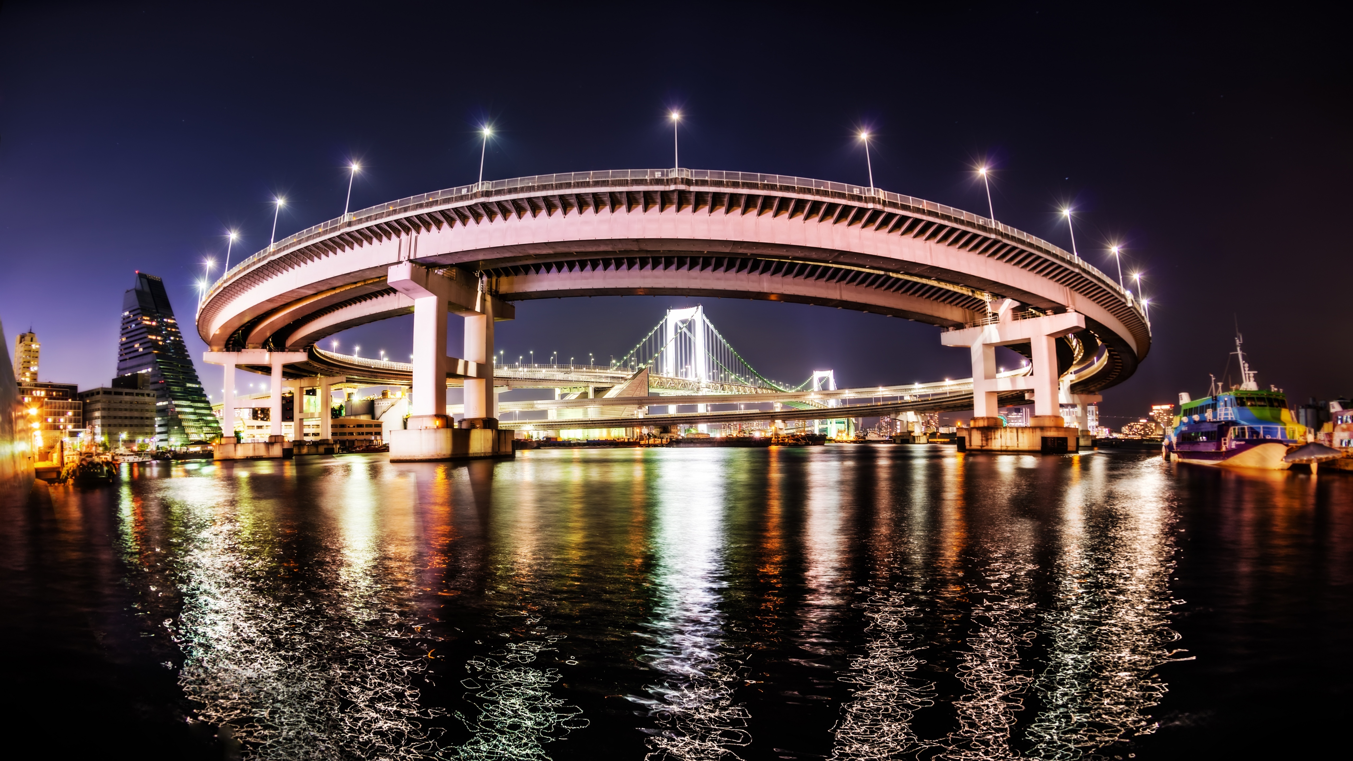 Japan Rainbow Bridge Tokyo 5120x2880