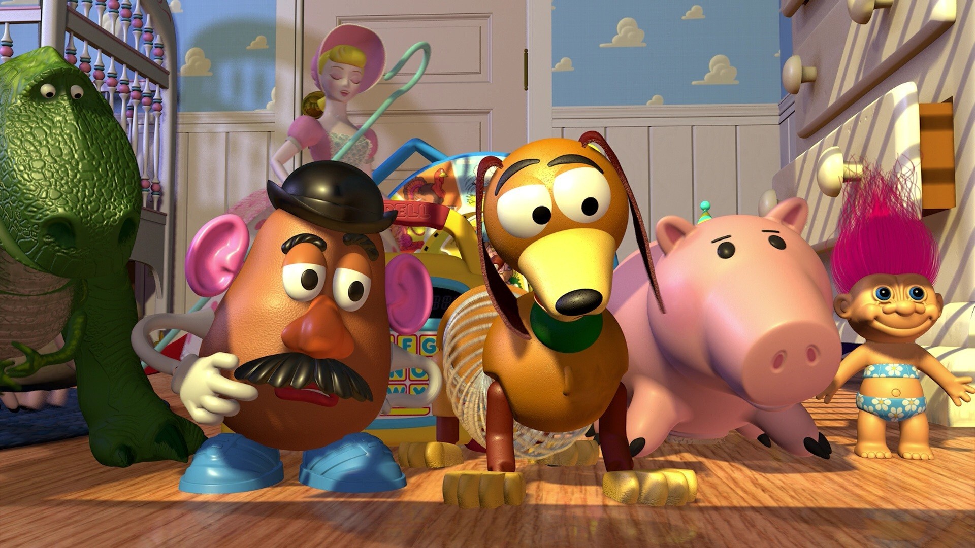 Bo Peep Hamm Toy Story Mr Potato Head Toy Story Rex Toy Story Slinky Dog Toy Story Troll Toy Story 1920x1080