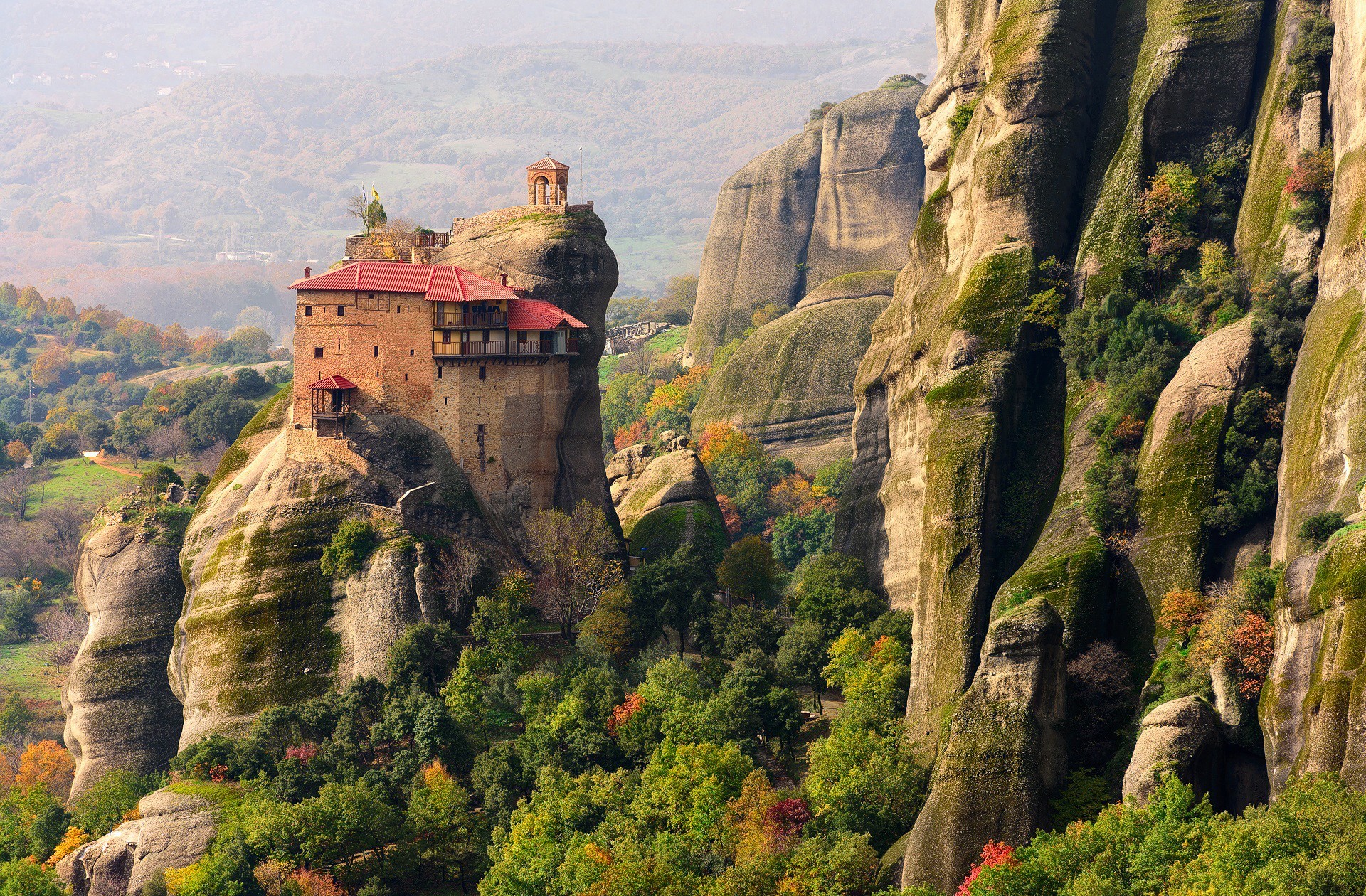 Cliff Greece Meteora Monastery 1920x1260