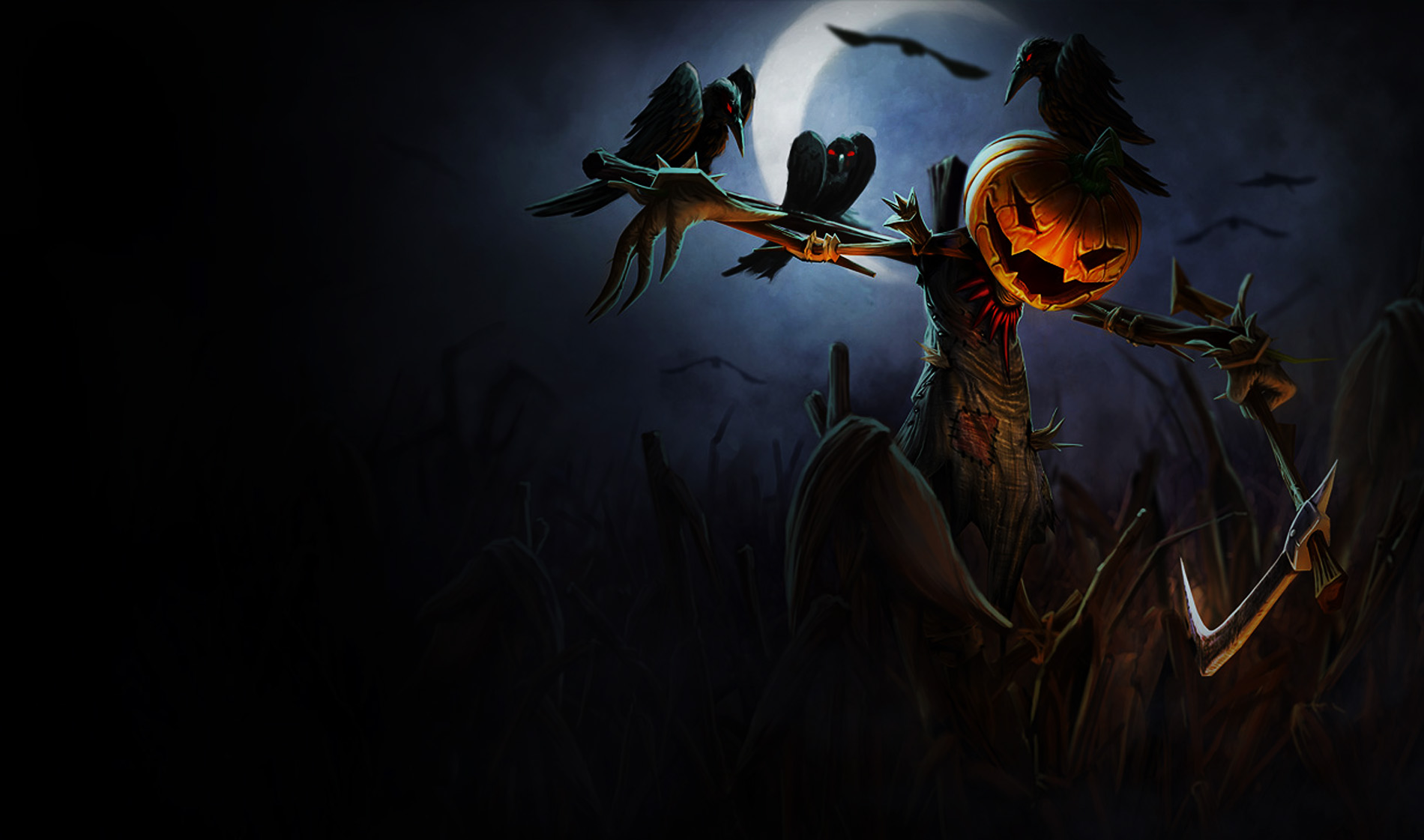 Fiddlesticks League Of Legends Field Halloween Holiday Jack O 039 Lantern Raven Scarecrow Wheat 1900x1121