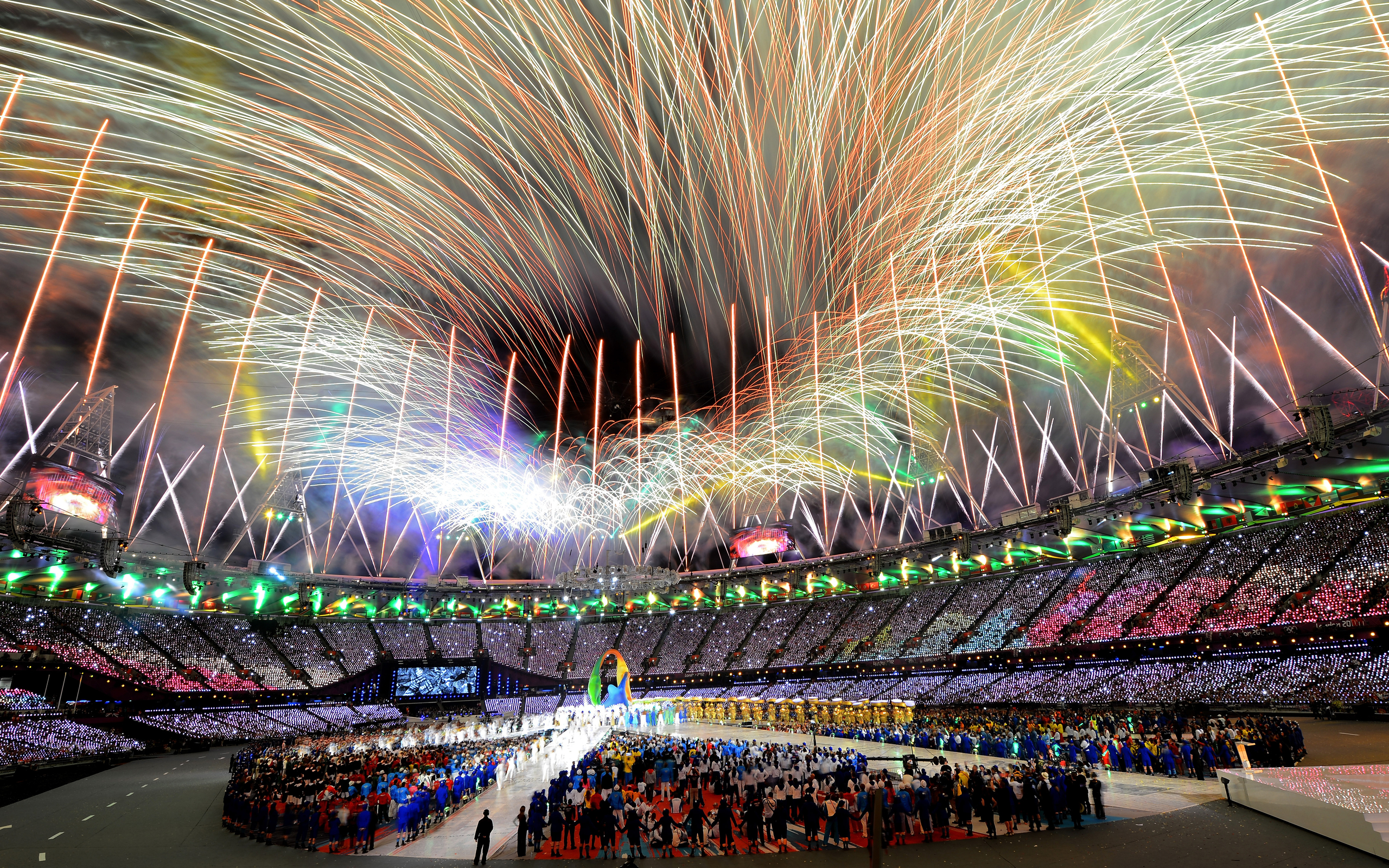Fireworks London Olympics Stadium 2560x1600