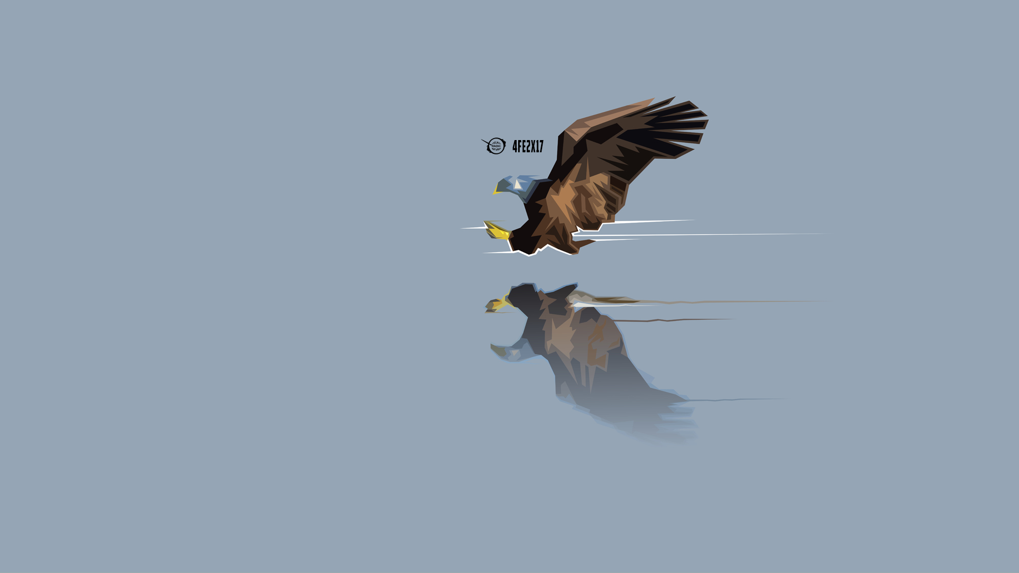 Artistic Eagle Fishing Reflection Water 2000x1125