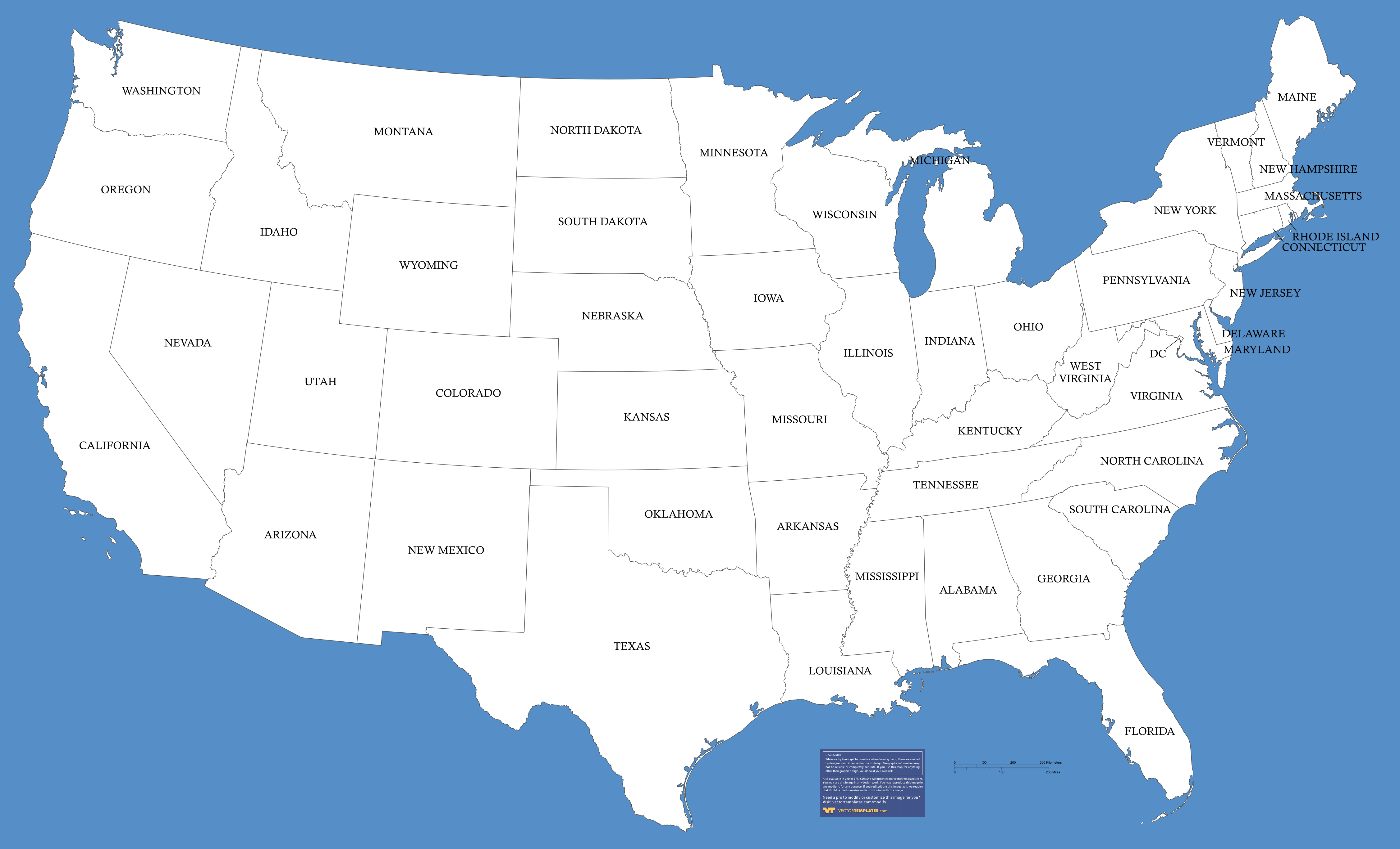 Map Usa United States Of America Map Usa Map 4506x2736