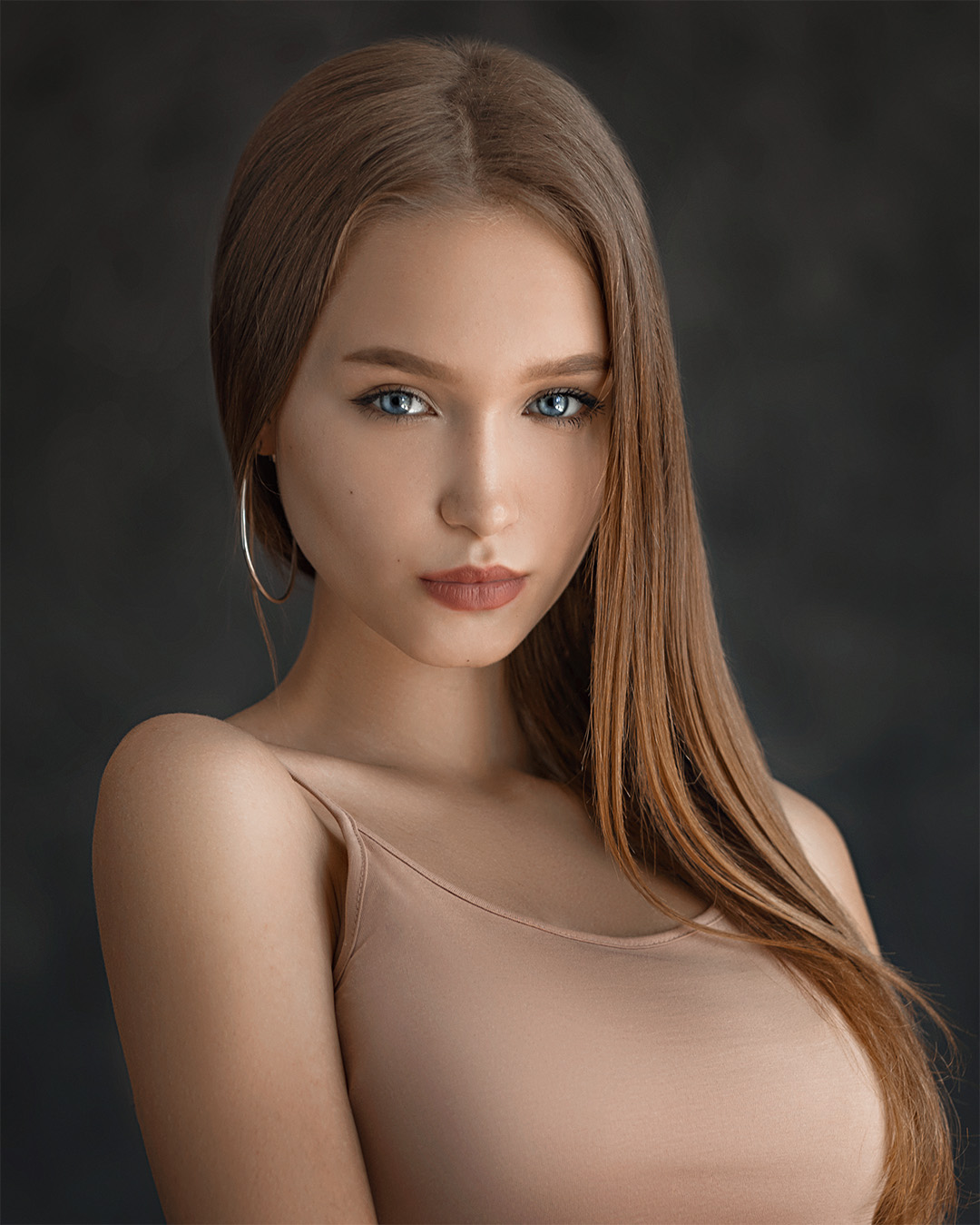Evgeny Sibiraev Women Brunette Long Hair Straight Hair Makeup Blue Eyes Looking At Viewer Jewelry Ea 1080x1349