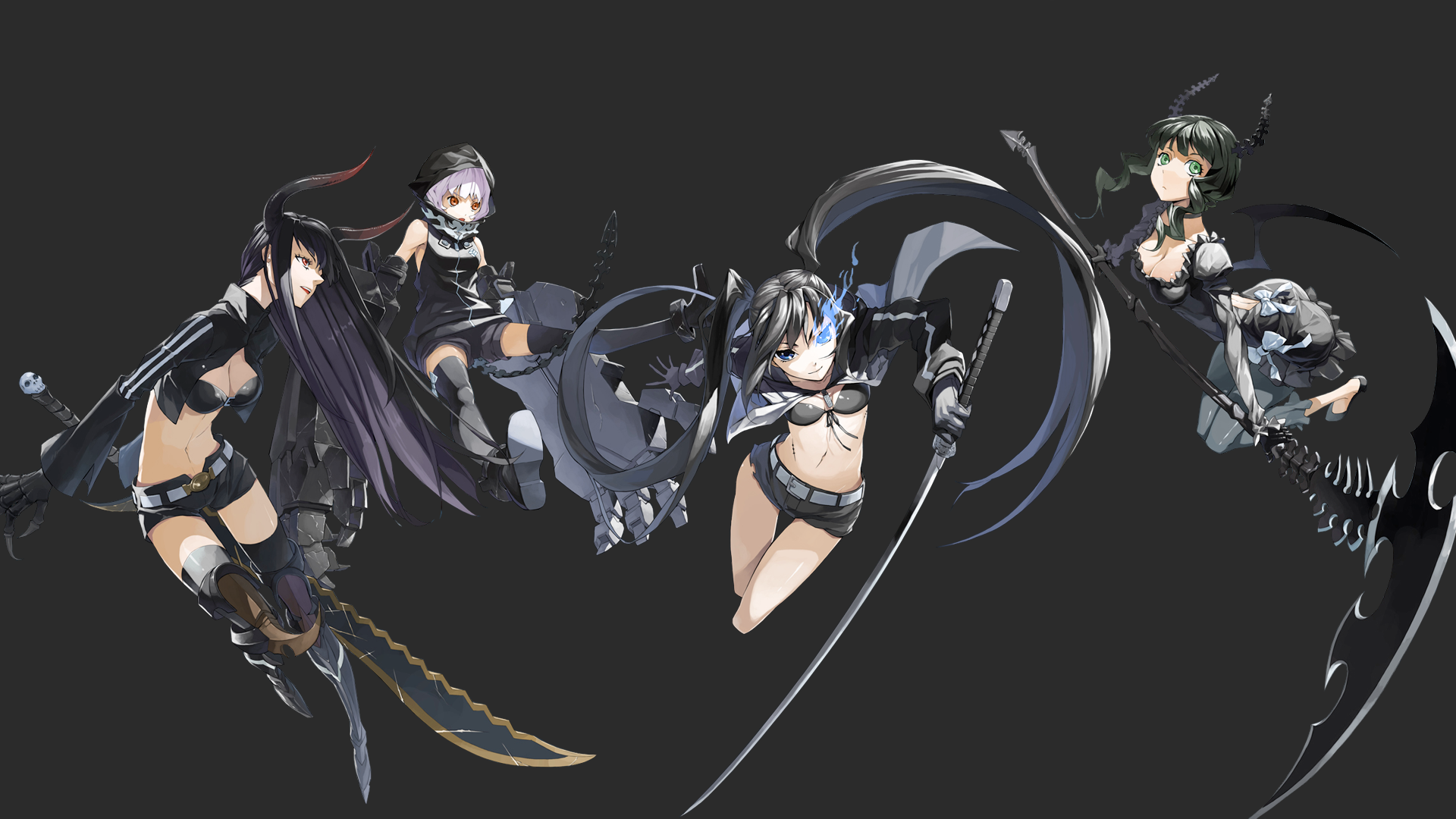 Black Gold Saw Black Rock Shooter Dead Master Black Rock Shooter Strength Black Rock Shooter 1920x1080