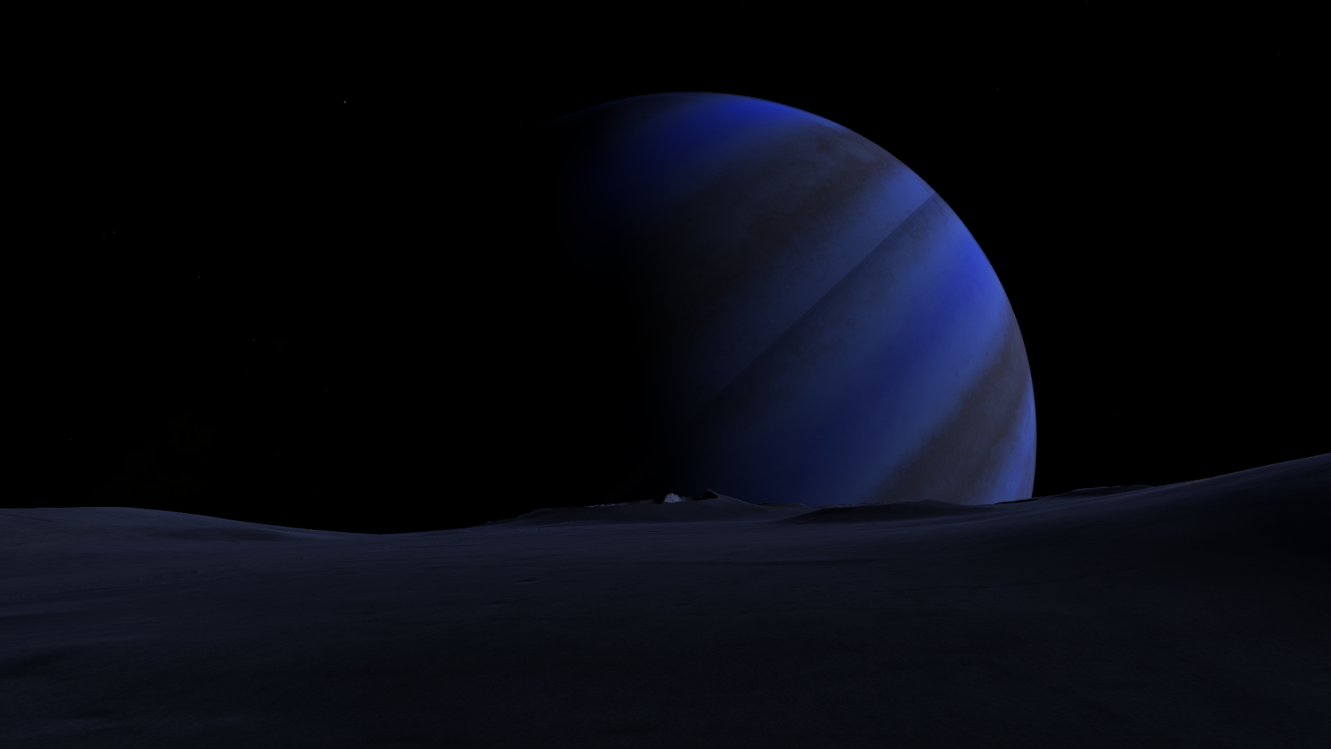 Blue Gas Giant Moon Planet Space Space Engine 1920x1080