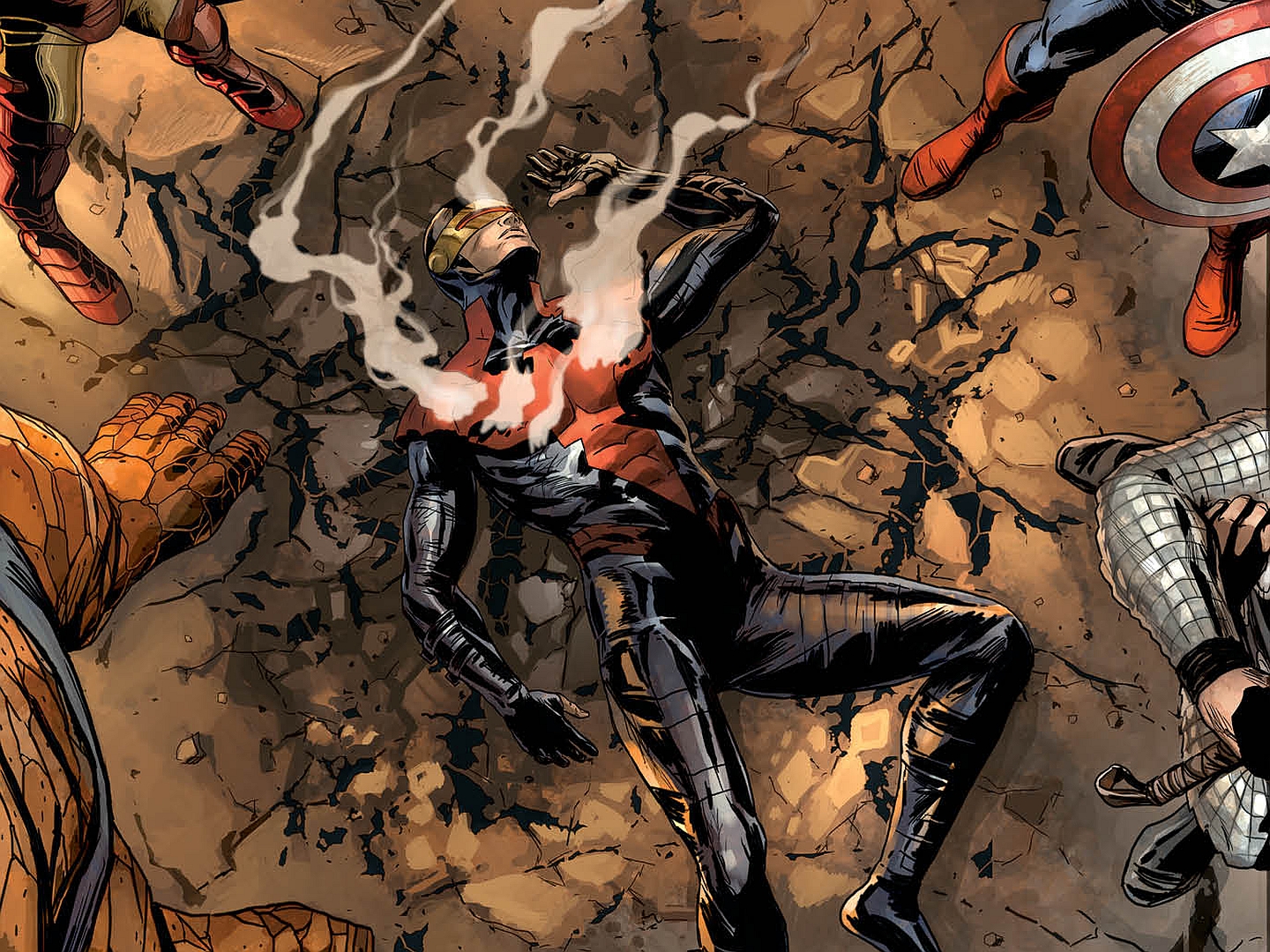 Captain America Cyclops Marvel Comics Iron Man Thing Marvel Comics Thor 1440x1080