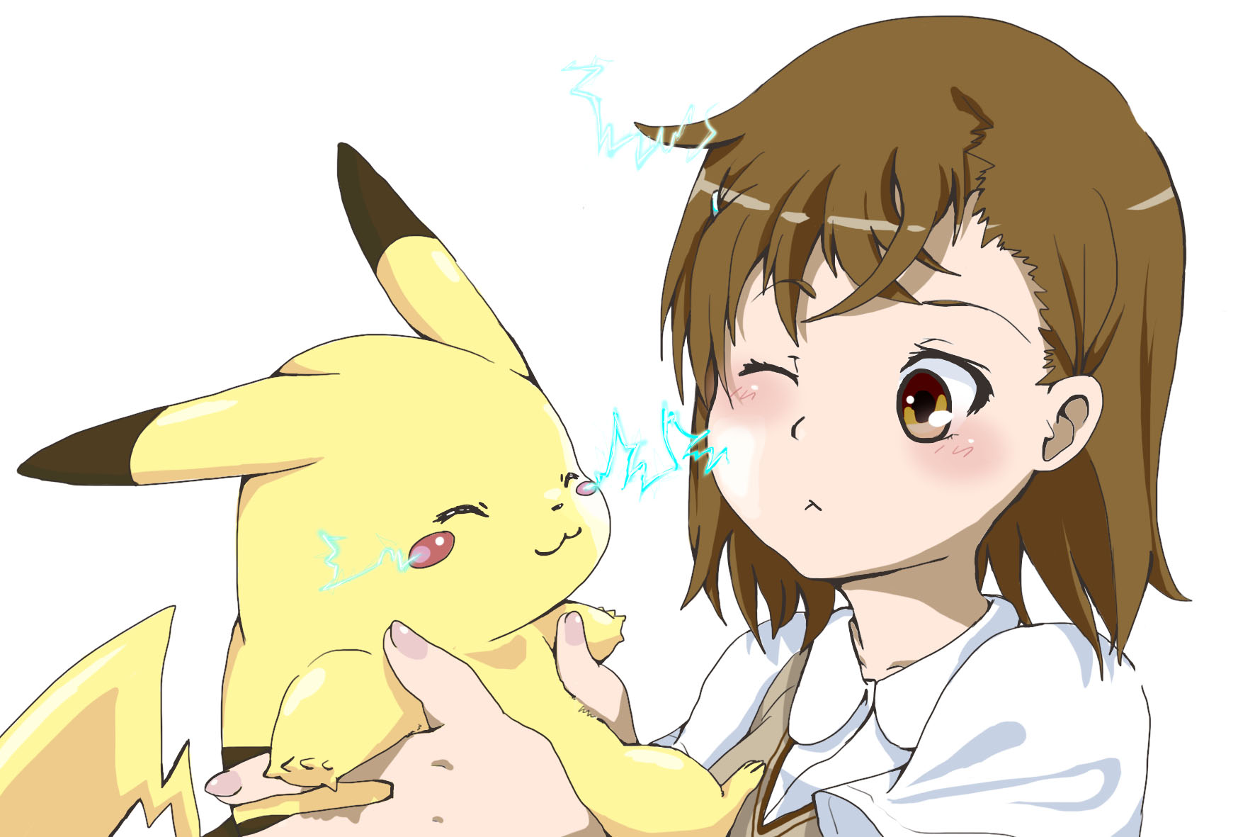 Anime Anime Girls Misaka Mikoto Pikachu To Aru Kagaku No Railgun Pokemon 1748x1181