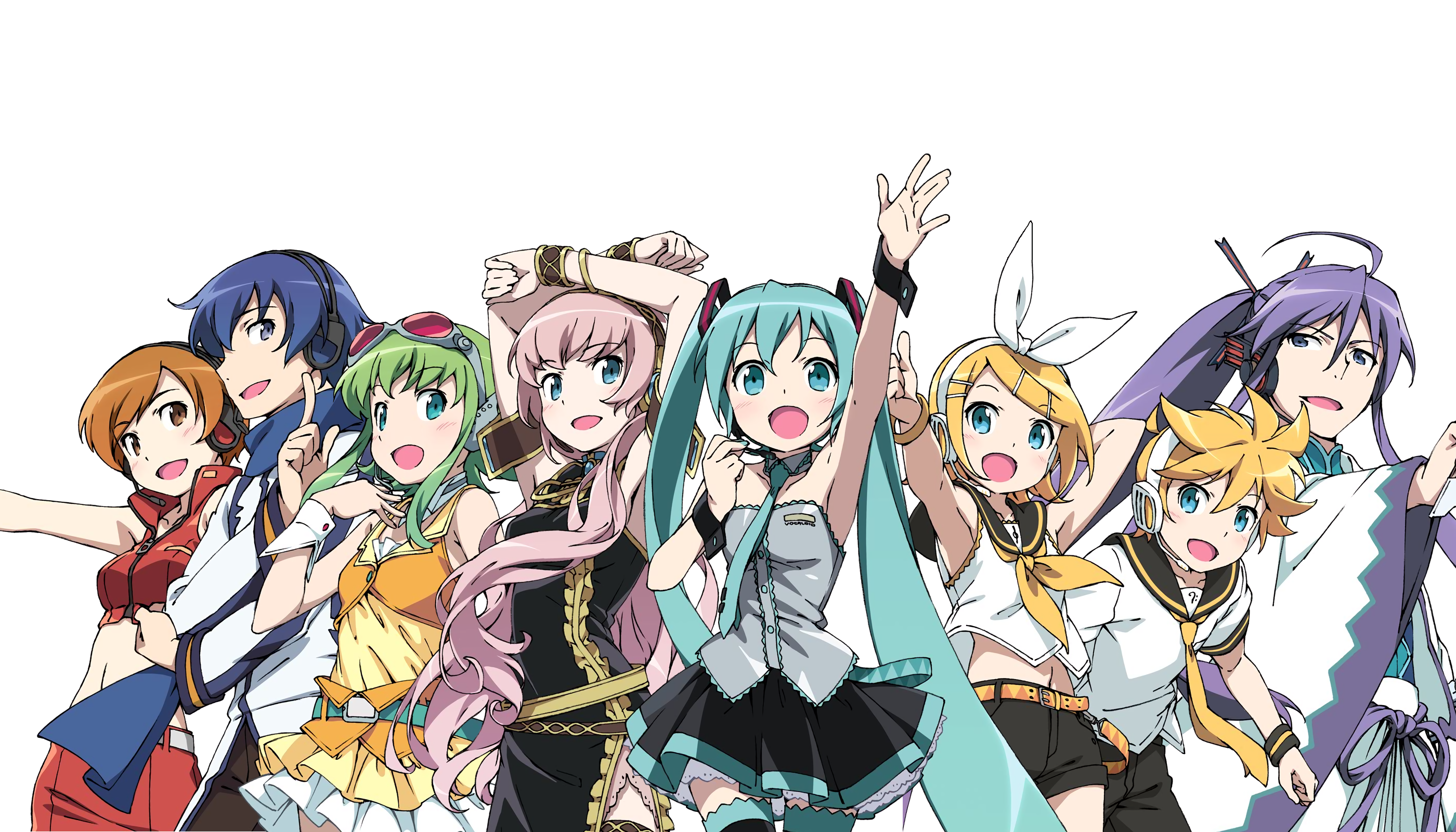 Camui Gackpo Gumi Vocaloid Hatsune Miku Kaito Vocaloid Len Kagamine Luka Megurine Meiko Vocaloid Rin 2800x1600