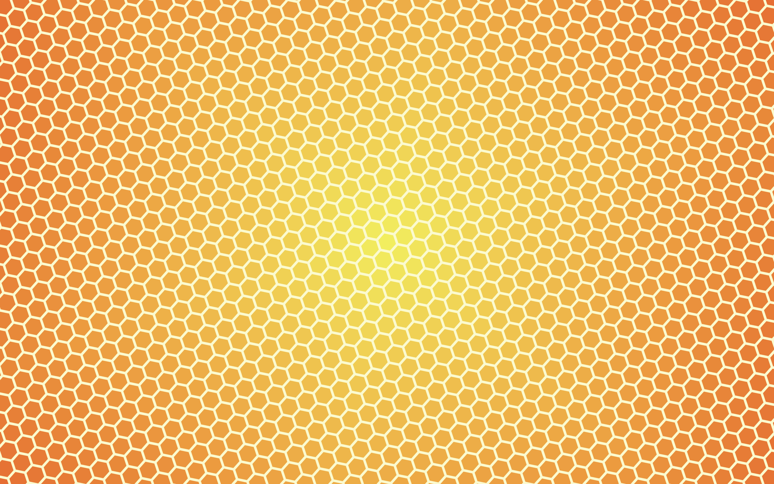 Abstract Artistic Digital Art Hexagon Minimalist Pattern Orange Color 2560x1600