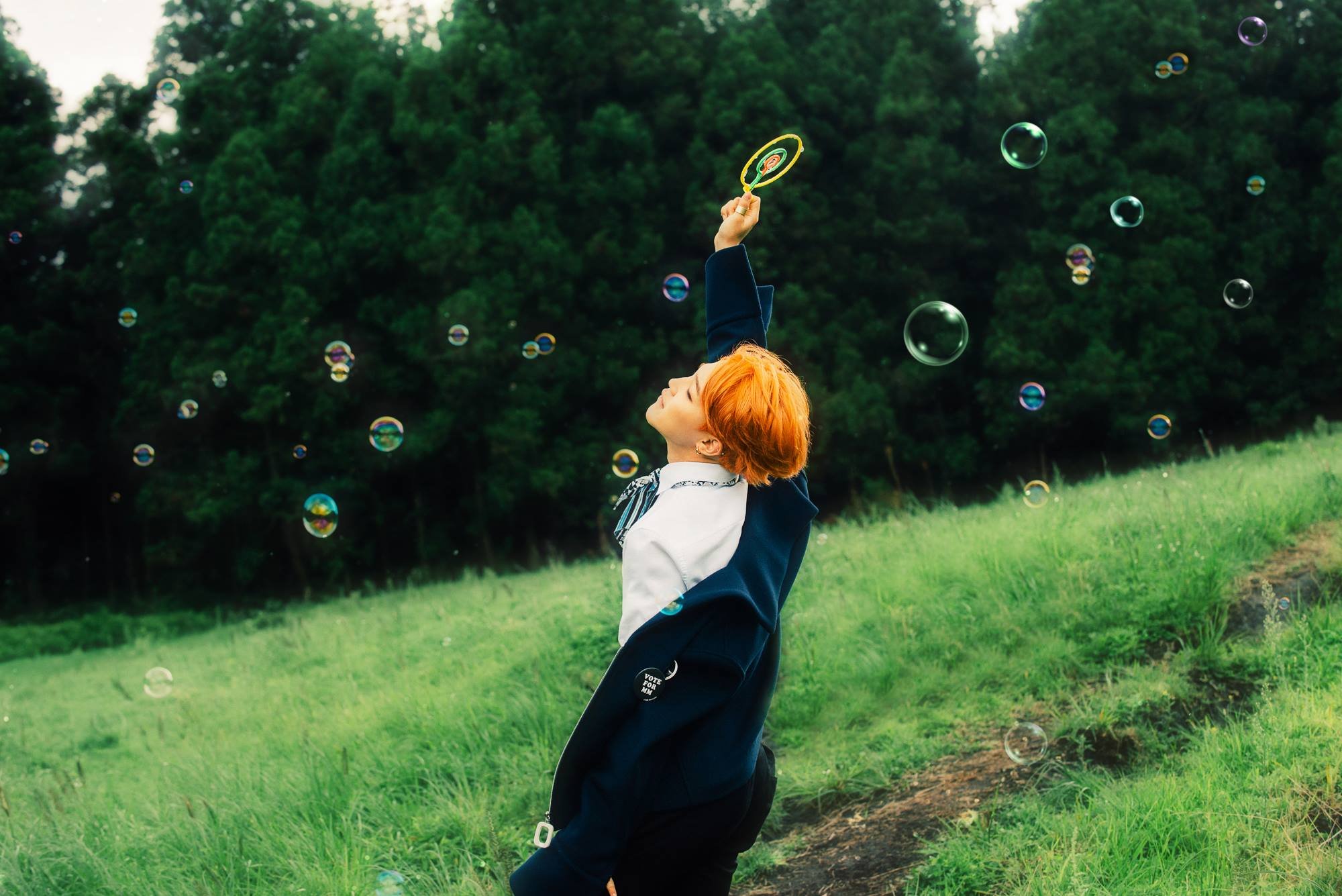 K Pop Park Ji Min BTS Asian Redhead Bubbles 2000x1335