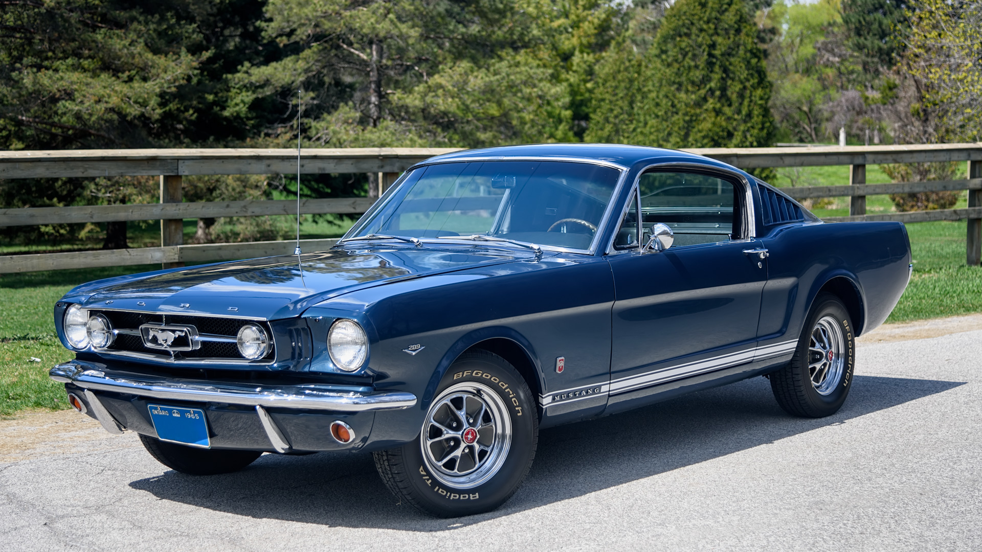 1965 Ford Mustang Gt Fastback Blue Car Classic Car Ford Ford Mustang 1920x1080