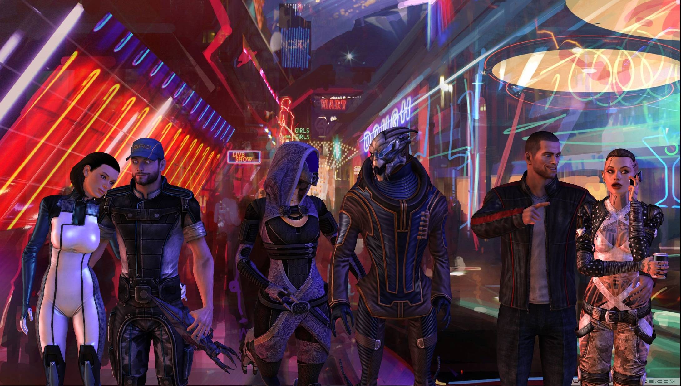 Commander Shepard Garrus Vakarian Jack Mass Effect Tali 039 Zorah 2181x1238