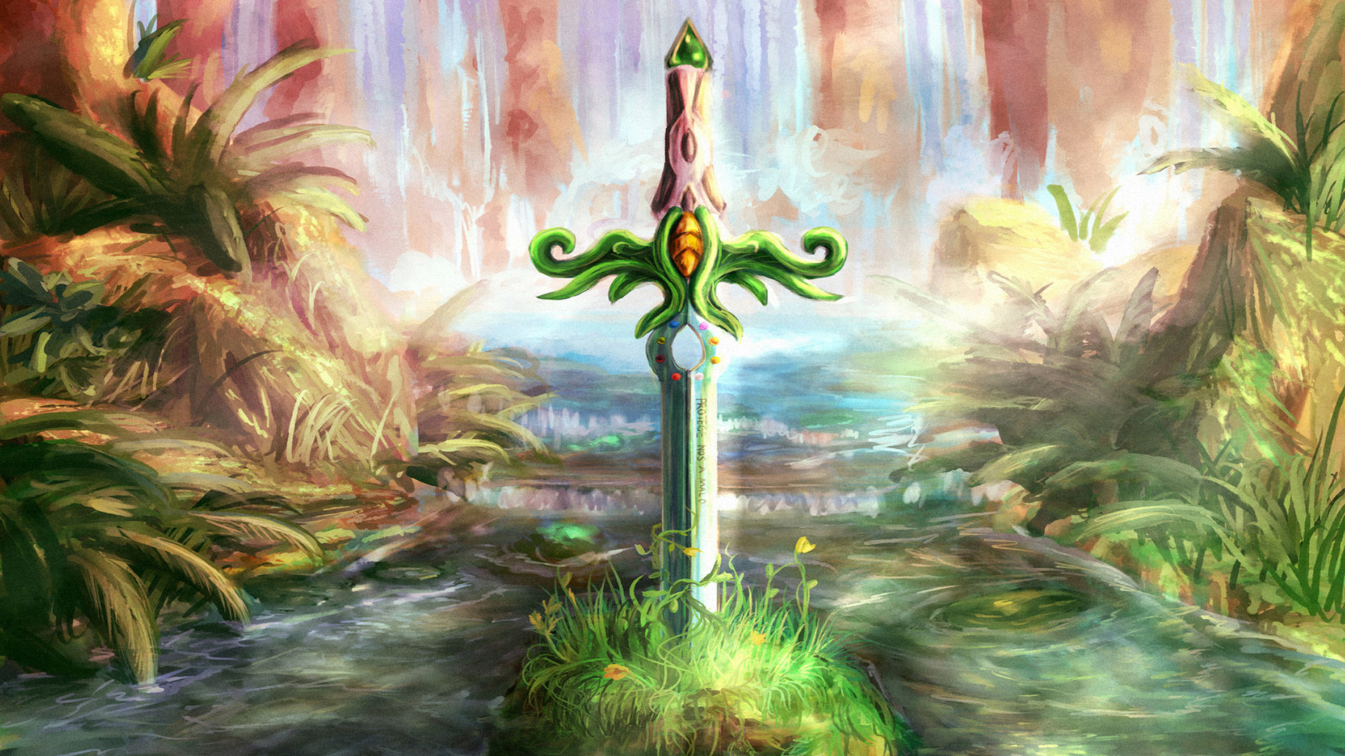 Painting River Secret Of Mana Sword Water 1920x1080