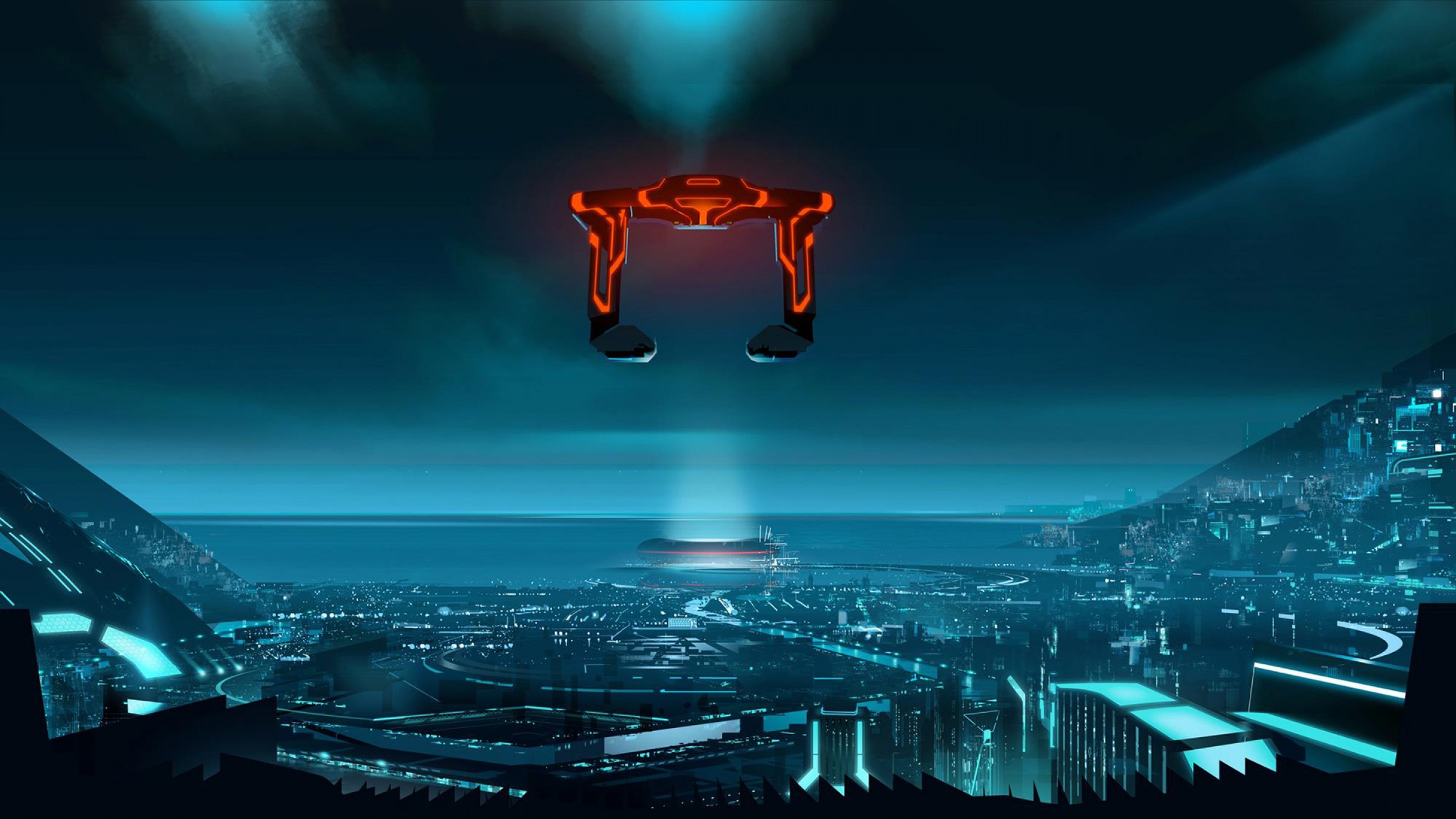 City Futuristic Sci Fi Tron Tron Uprising 2400x1350