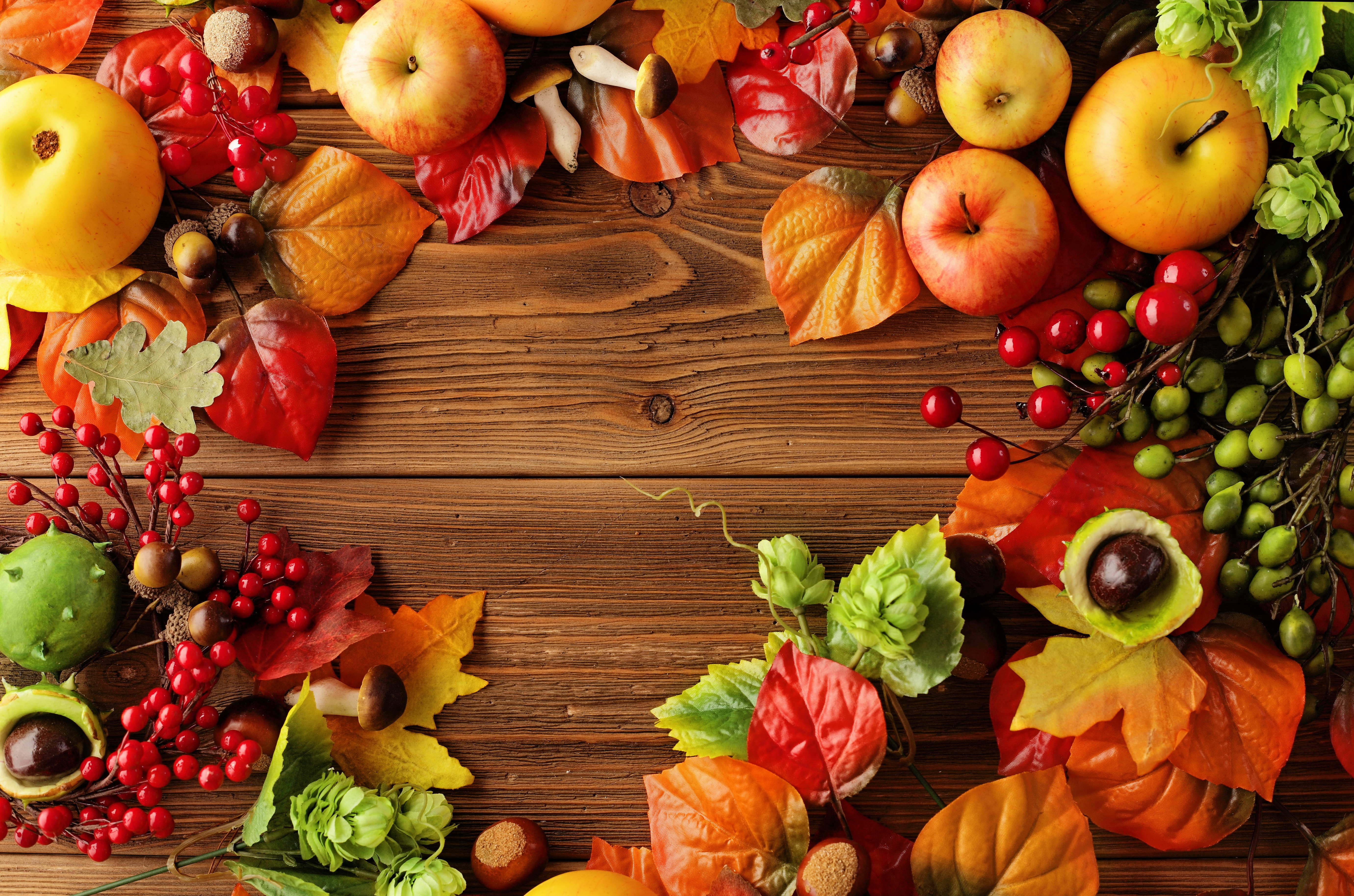 Apple Berry Fall Fruit Harvest Leaf Still Life 5520x3650