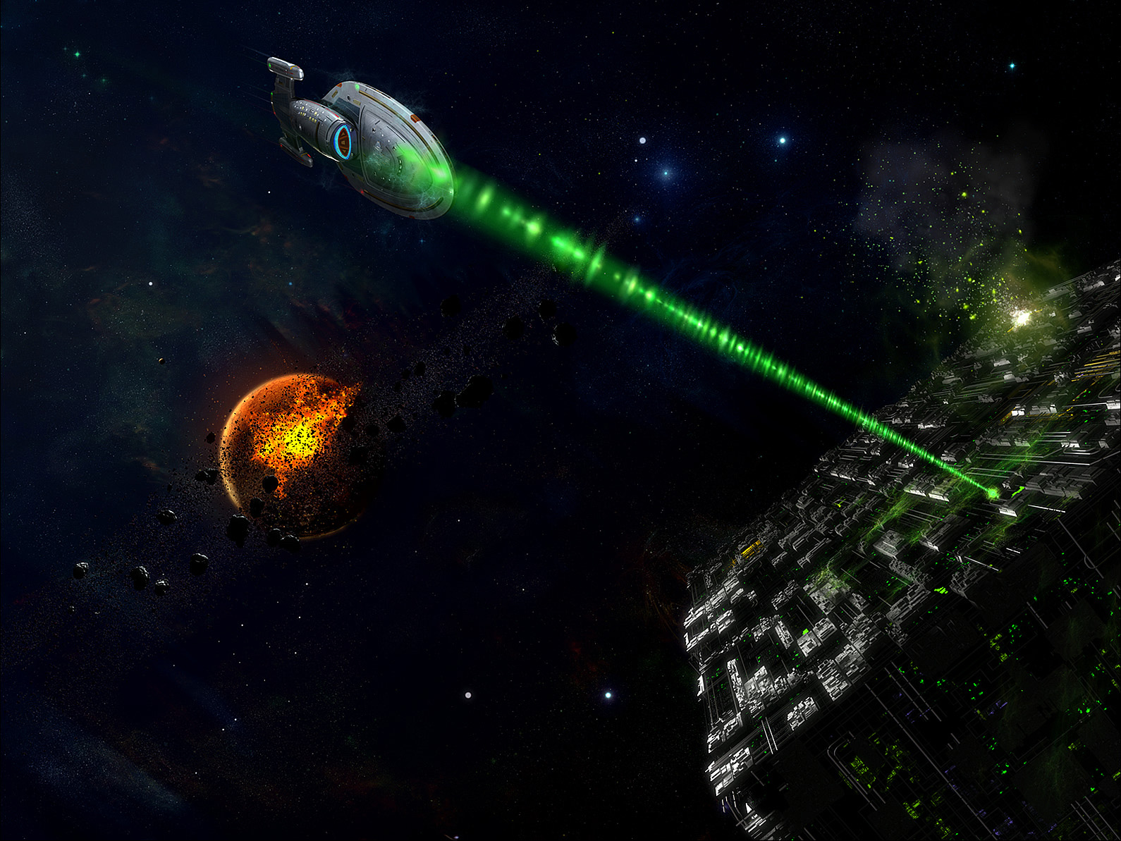 Battle Borg Star Trek Destruction Federation Sci Fi Star Trek 1590x1193