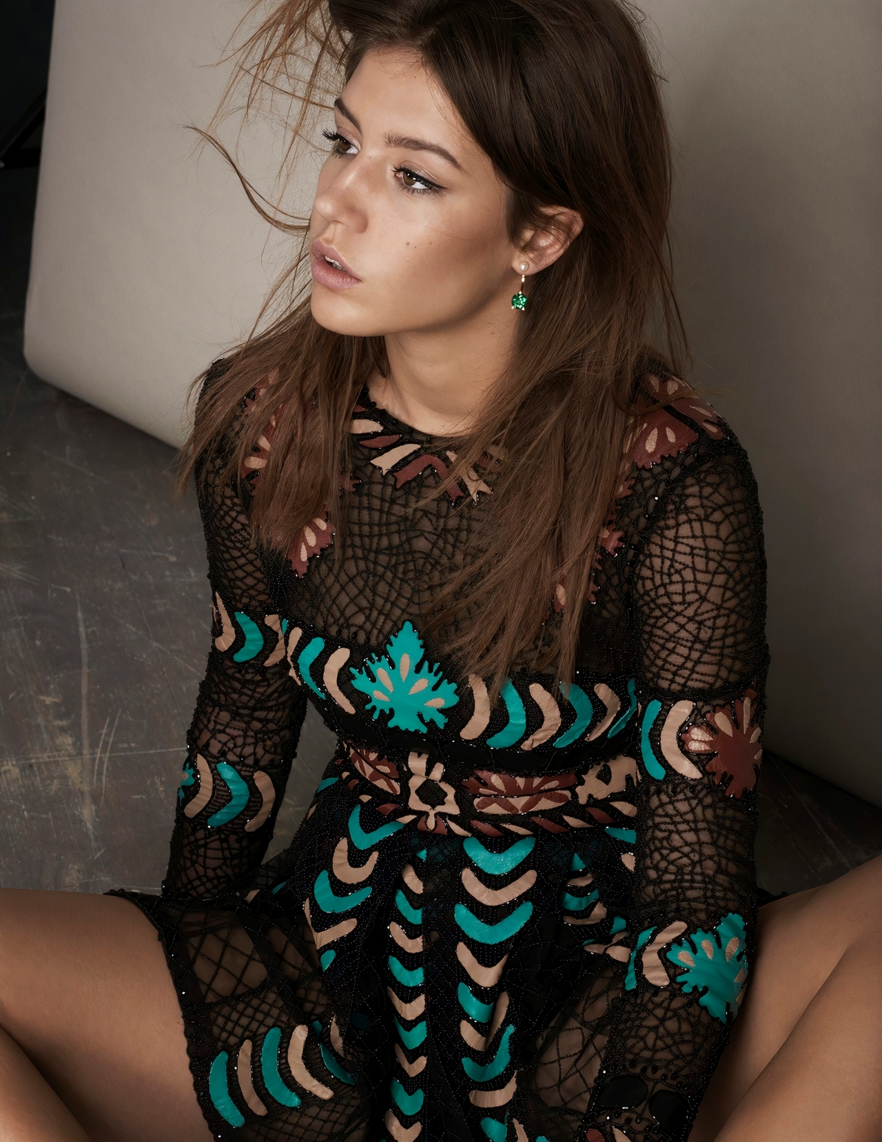 Adele Exarchopoulos Women Actress Brunette Long Hair French French Women Simple Background 1280x1657
