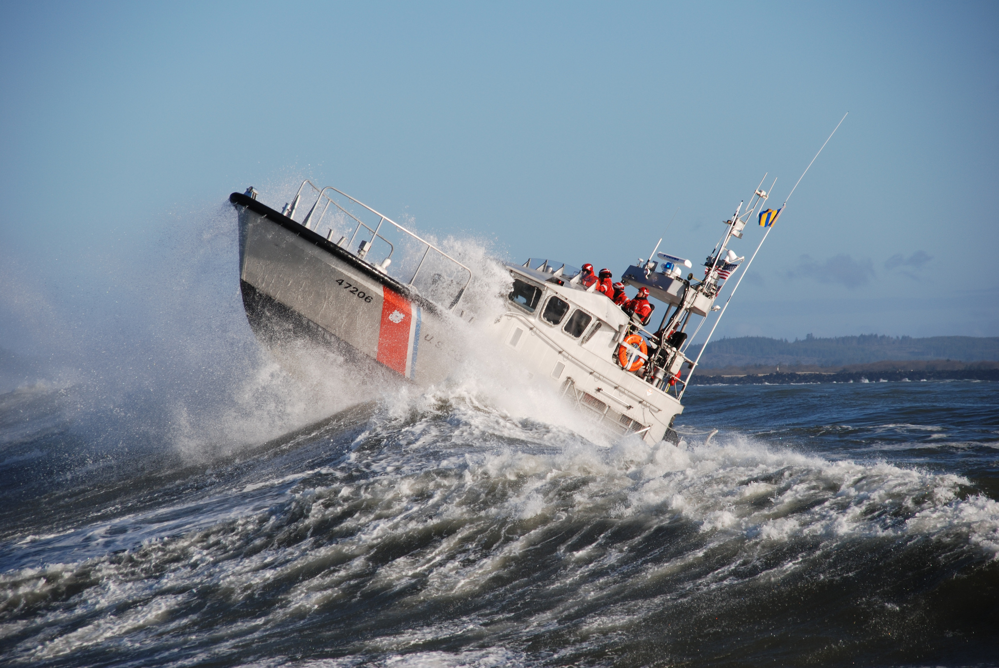 Boat Coast Guard Military Ocean Wave 2048x1371