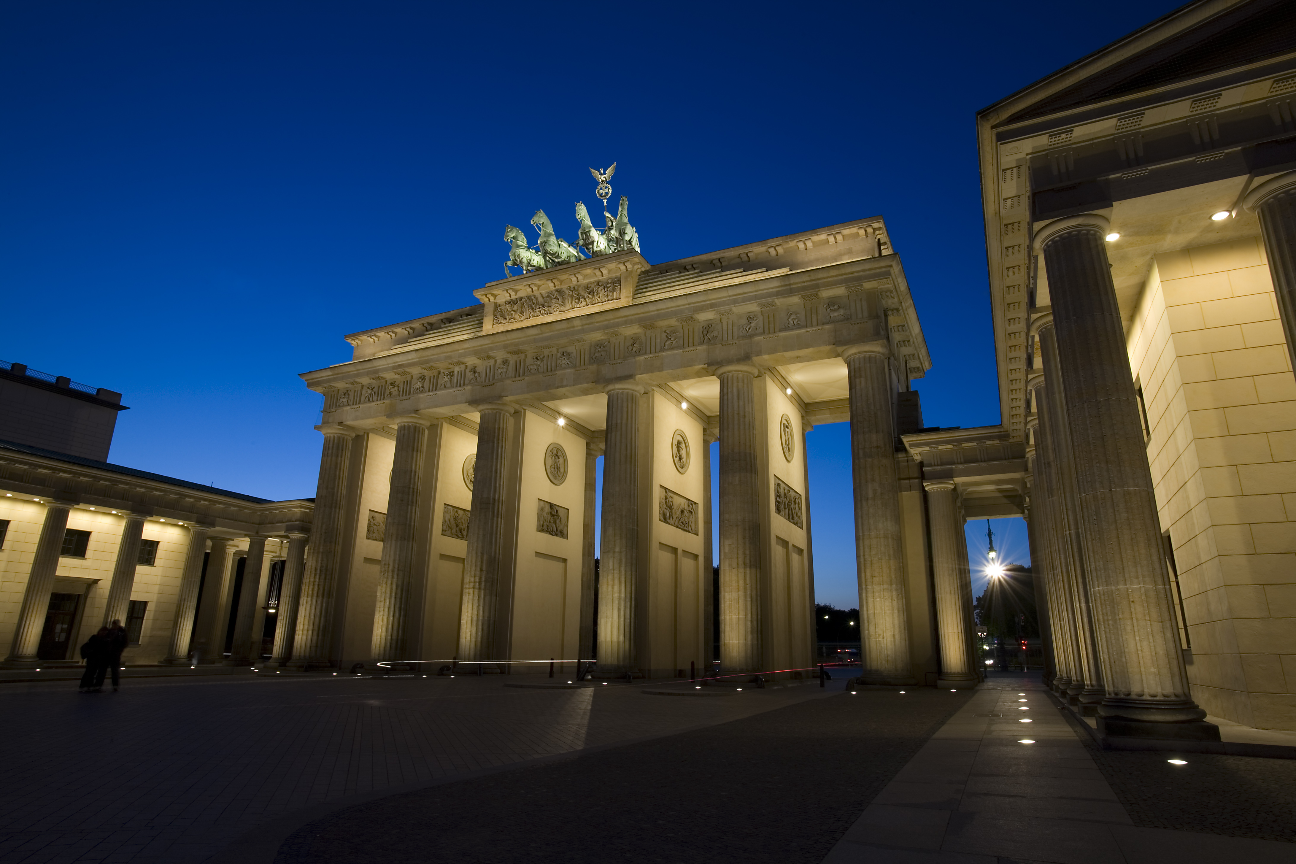 Berlin Brandenburg Gate Germany Light Monument Night 4368x2912