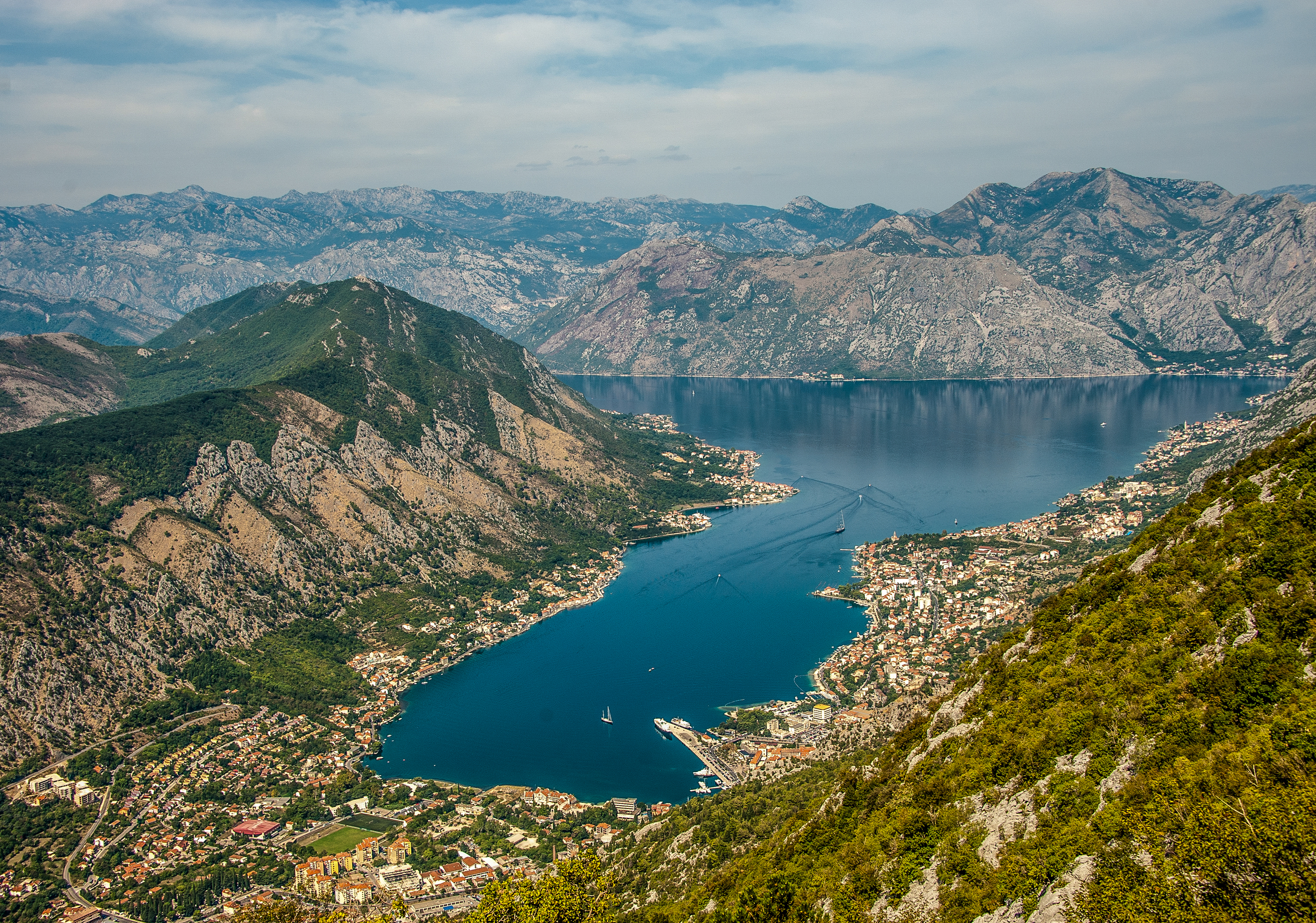 Aerial Lake Landscape Montenegro Mountain Town 3000x2104