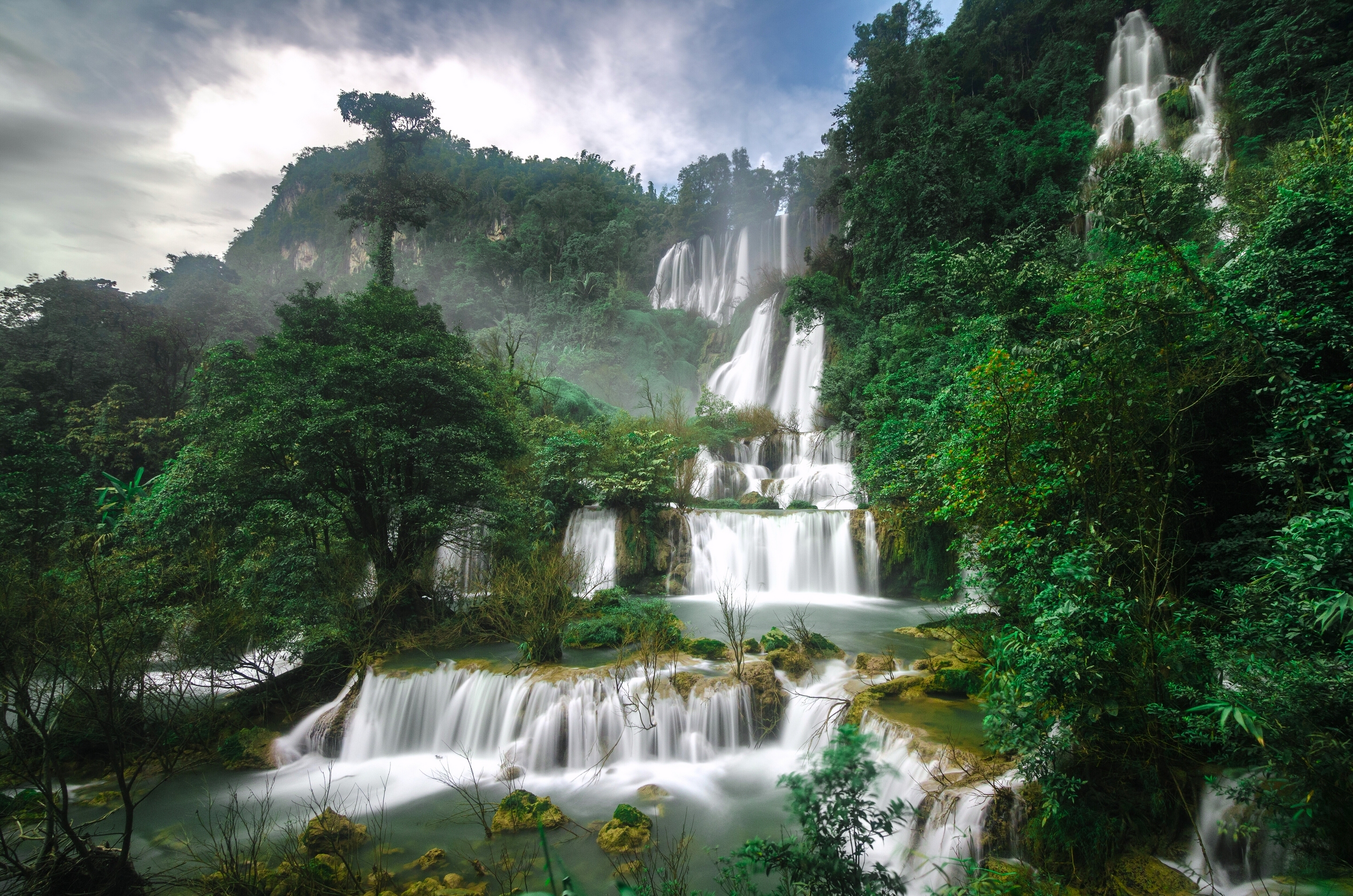 Forest Greenery Nature Rainforest Thailand Waterfall 2880x1908