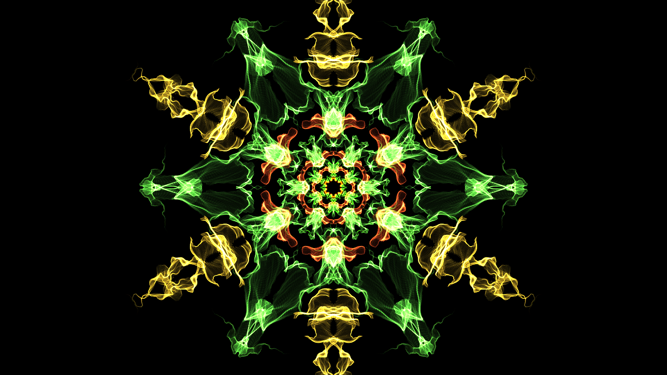 Artistic Generative Green Yellow 1366x768