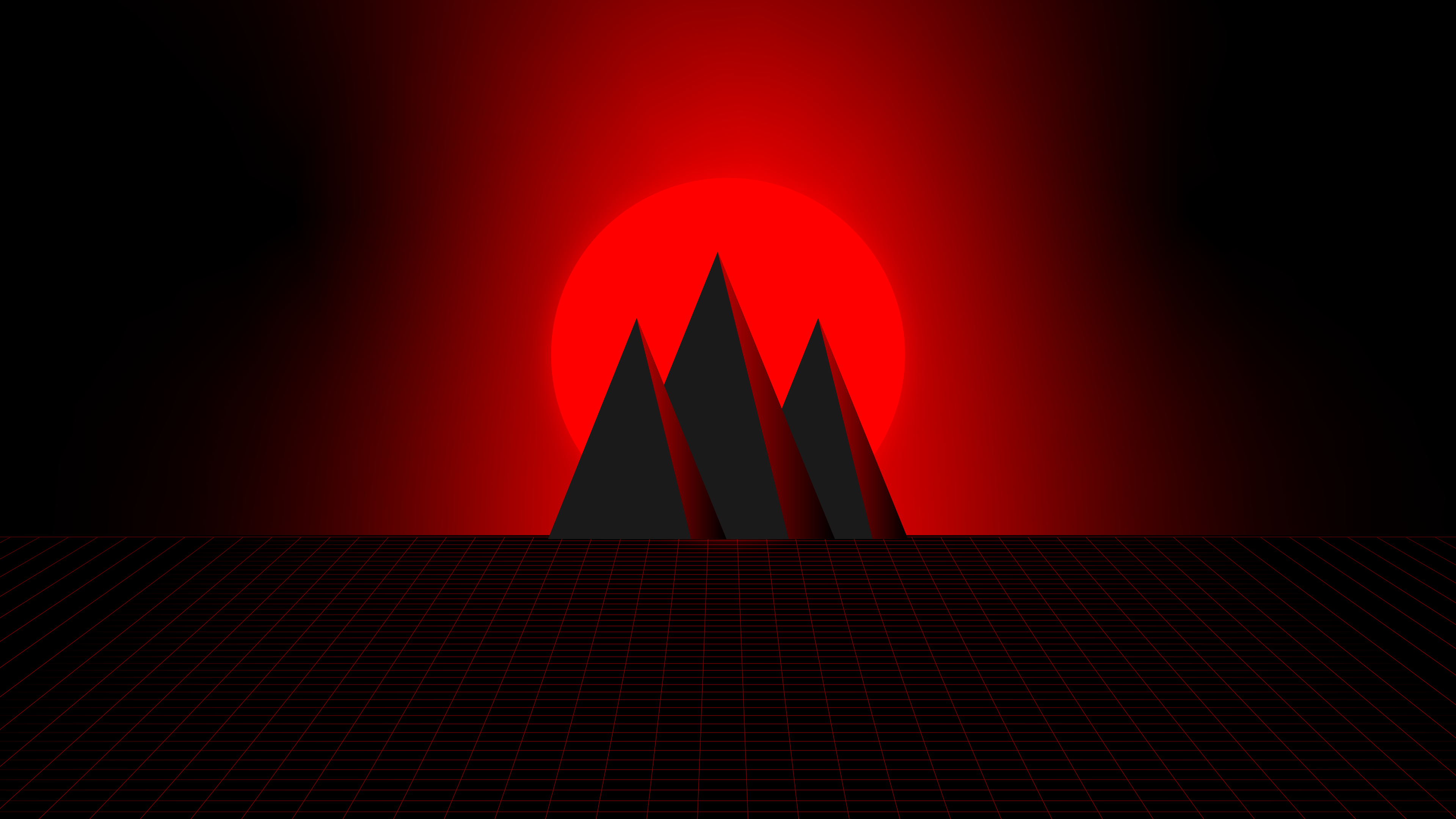 Artwork Pyramind Red Lines Synthwave 3840x2160