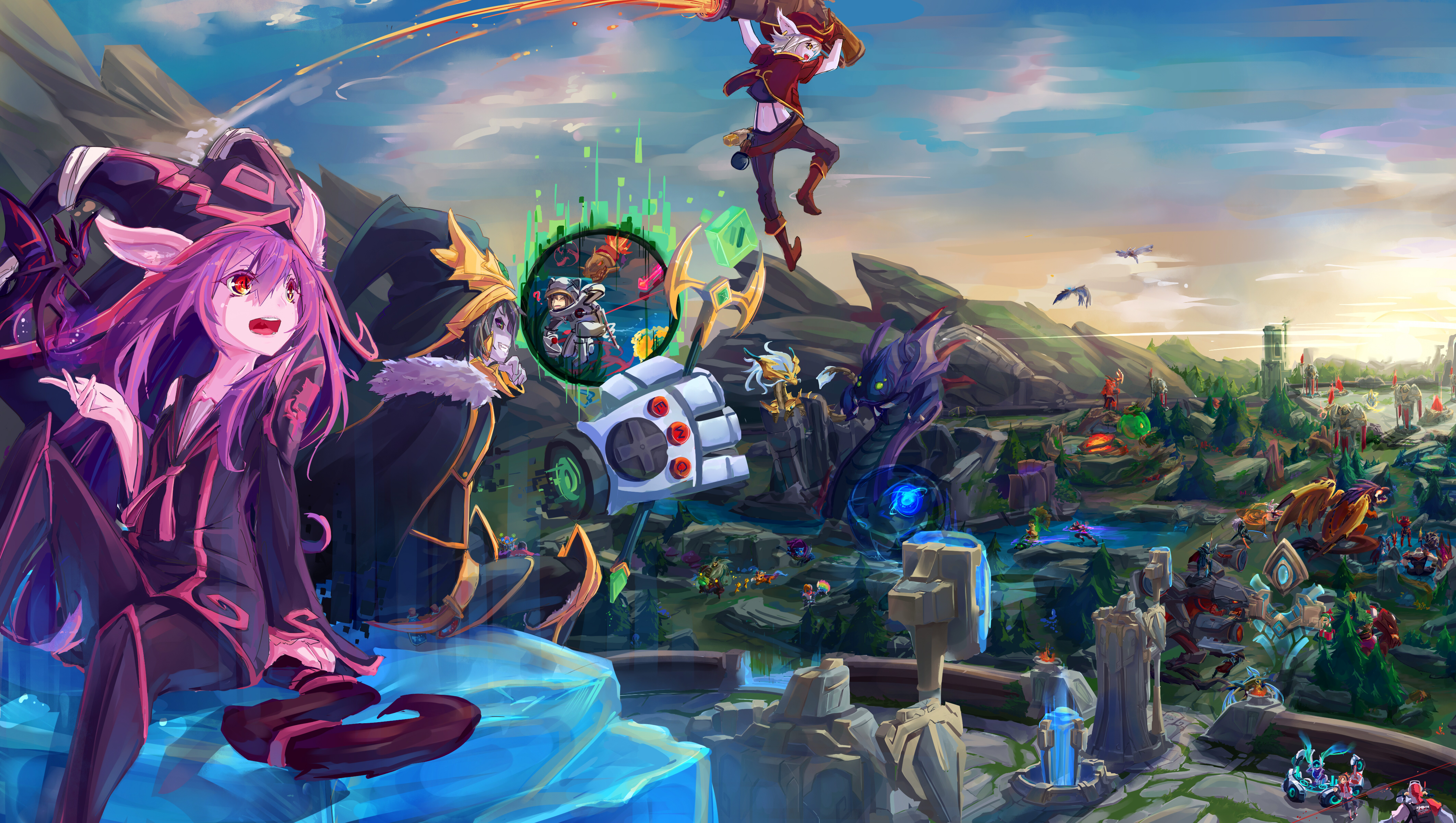 Lulu League Of Legends Tristana League Of Legends Veigar League Of Legends 4245x2400