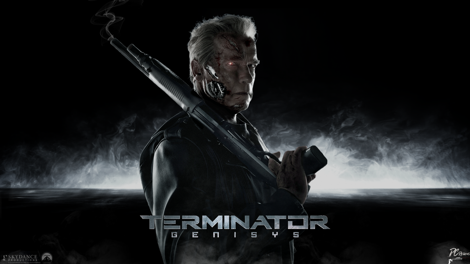 Arnold Schwarzenegger Fan Art Poster T800 Terminator Terminator Genisys 1920x1080