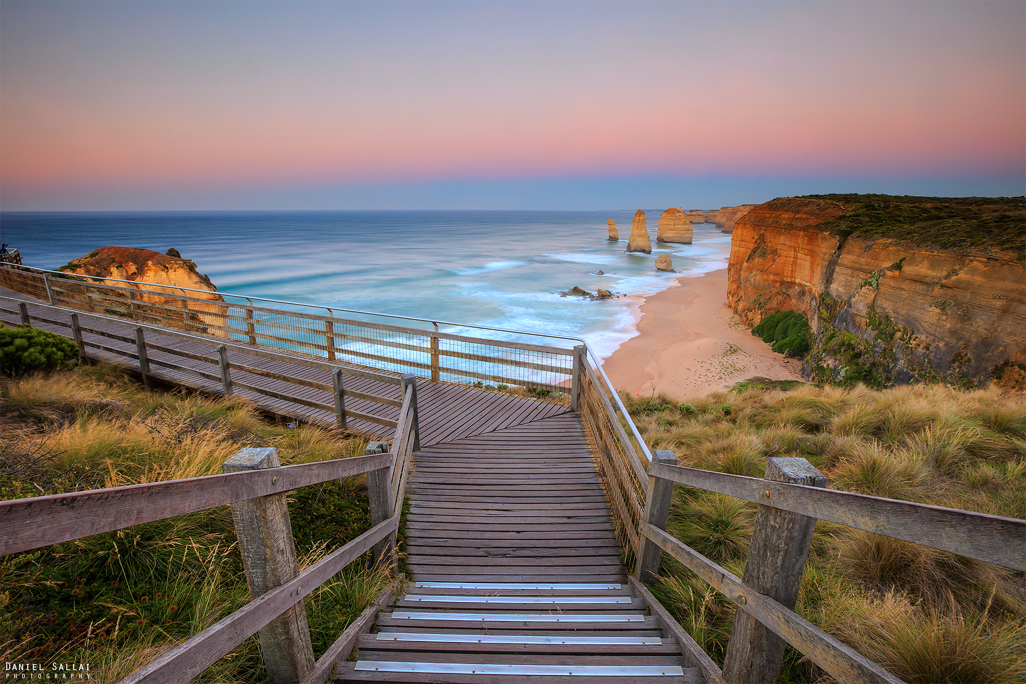 Cliff Ocean Rock Sea Stairs The Twelve Apostles Victoria Australia Walkway 2000x1333