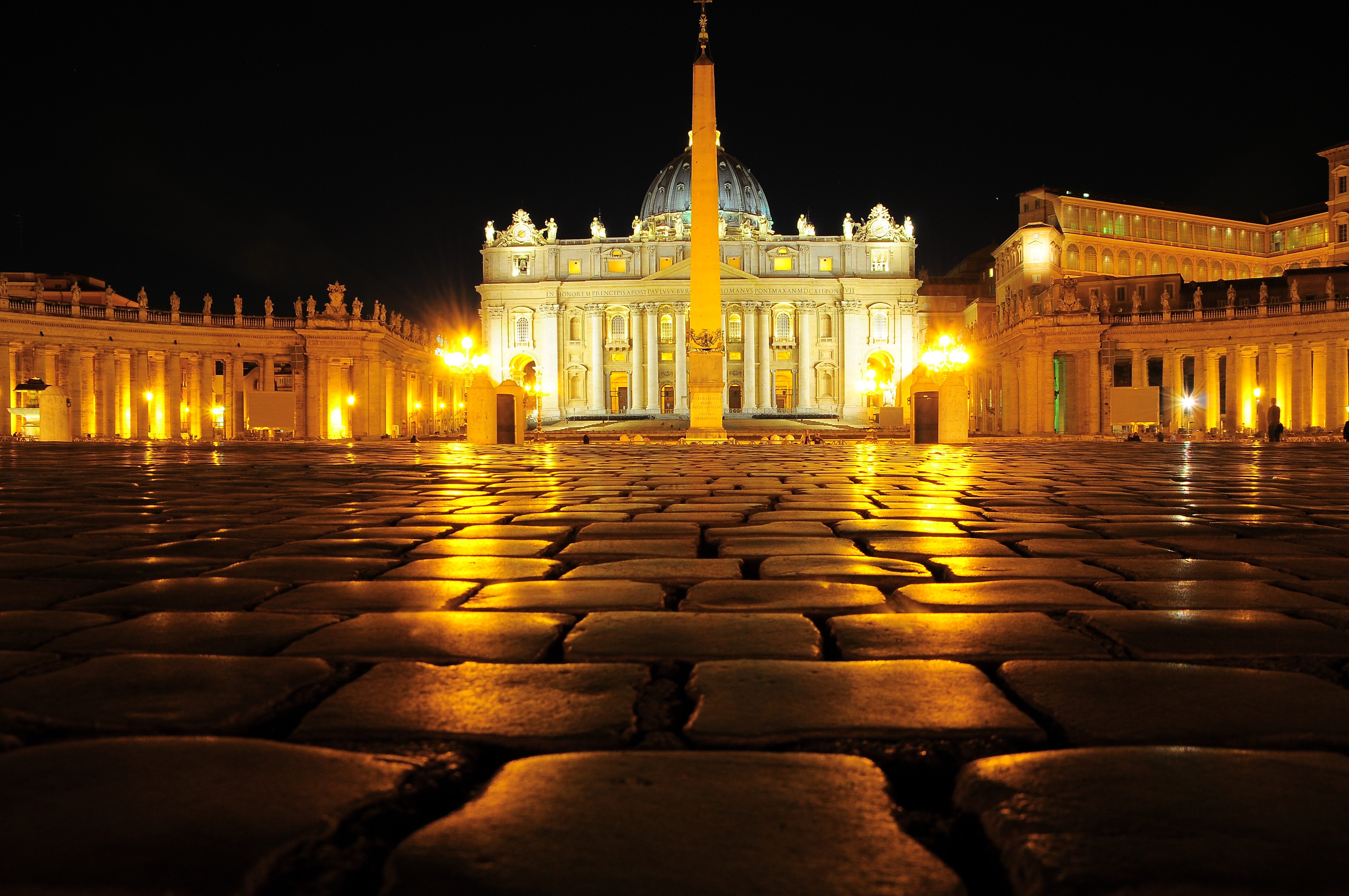 Building Cobblestone Light Night Vatican 4288x2848