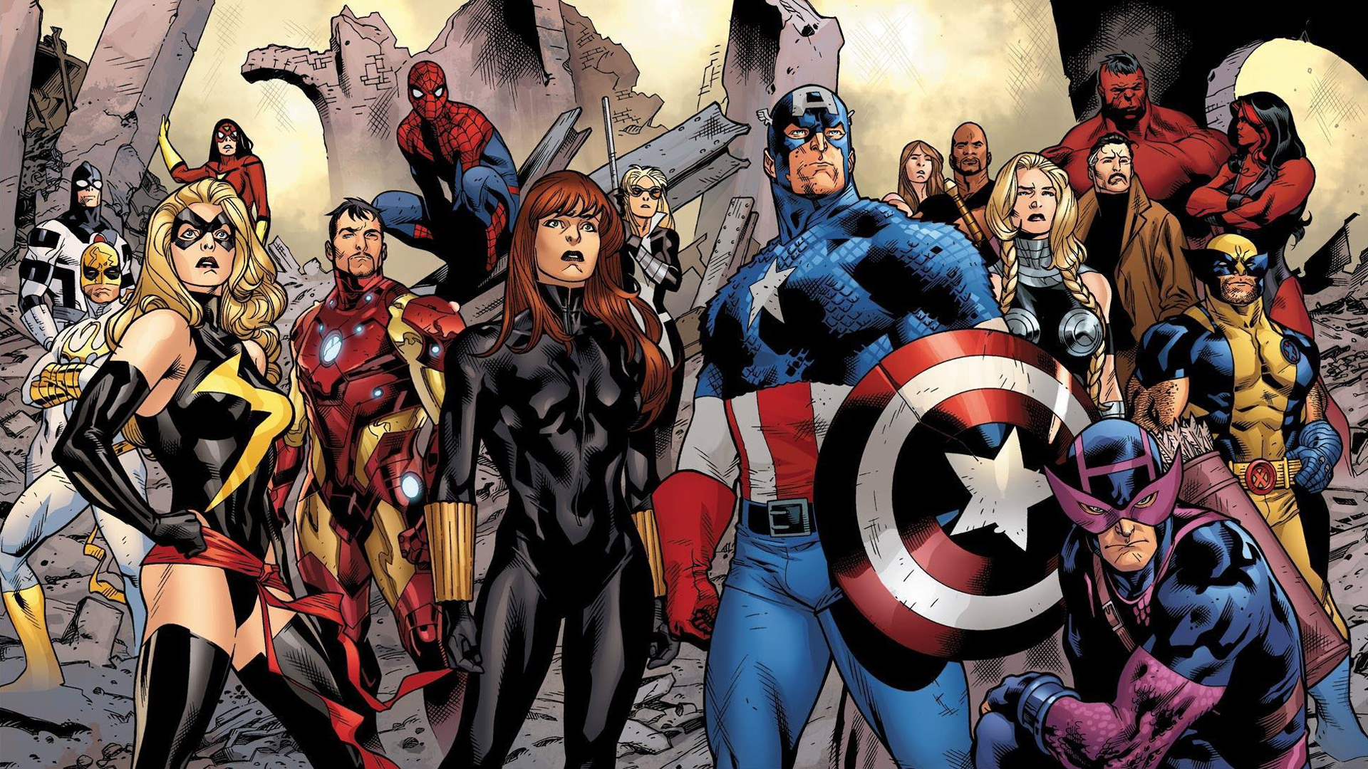 Black Widow Captain America Hawkeye Iron Fist Iron Man Red Hulk Red She Hulk She Hulk Spider Man Wol 1920x1080