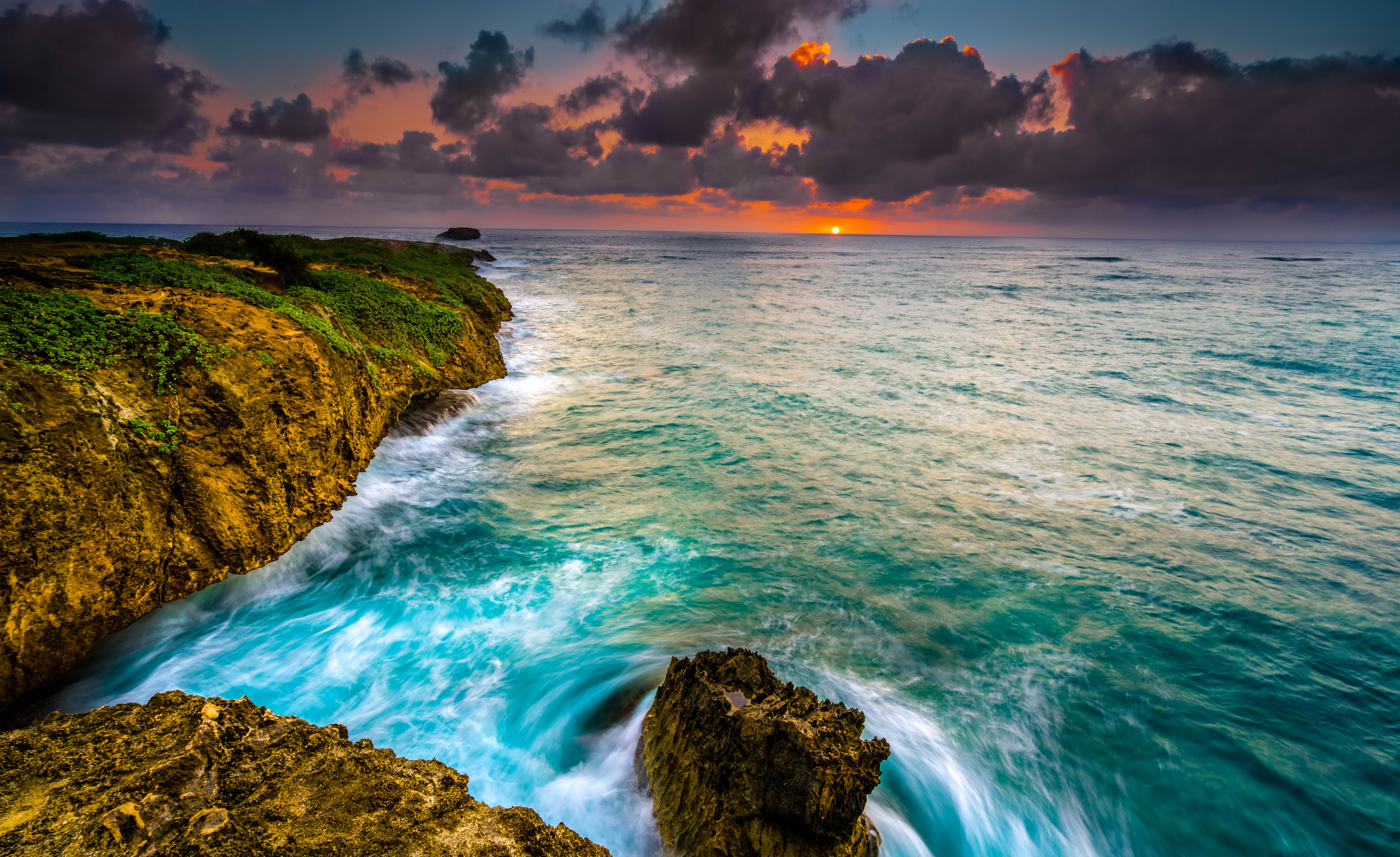Cloud Coastline Earth Hawaii Horizon Ocean Sea Sunset 4900x3000