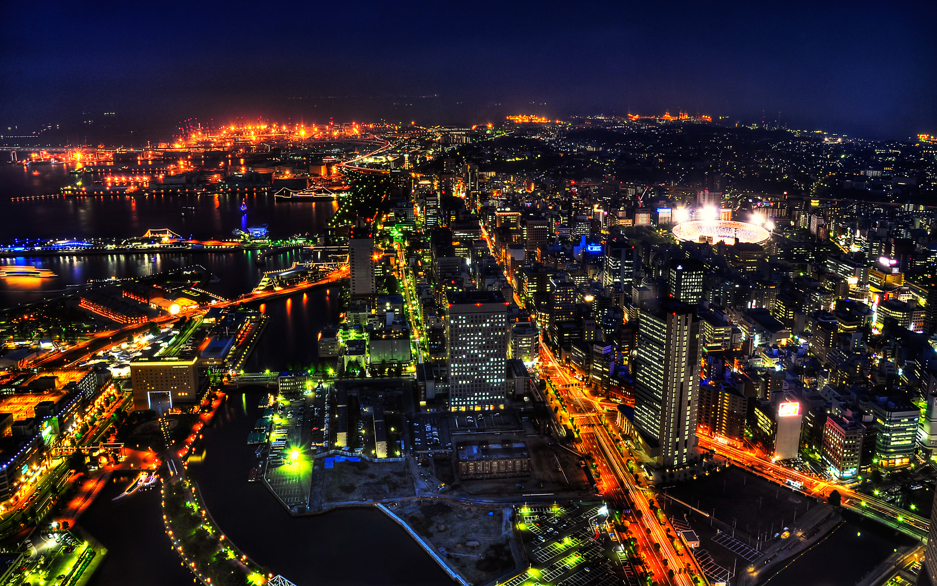 Cityscape Japan Light Night Shibuya Tokyo Yokohama 1920x1200