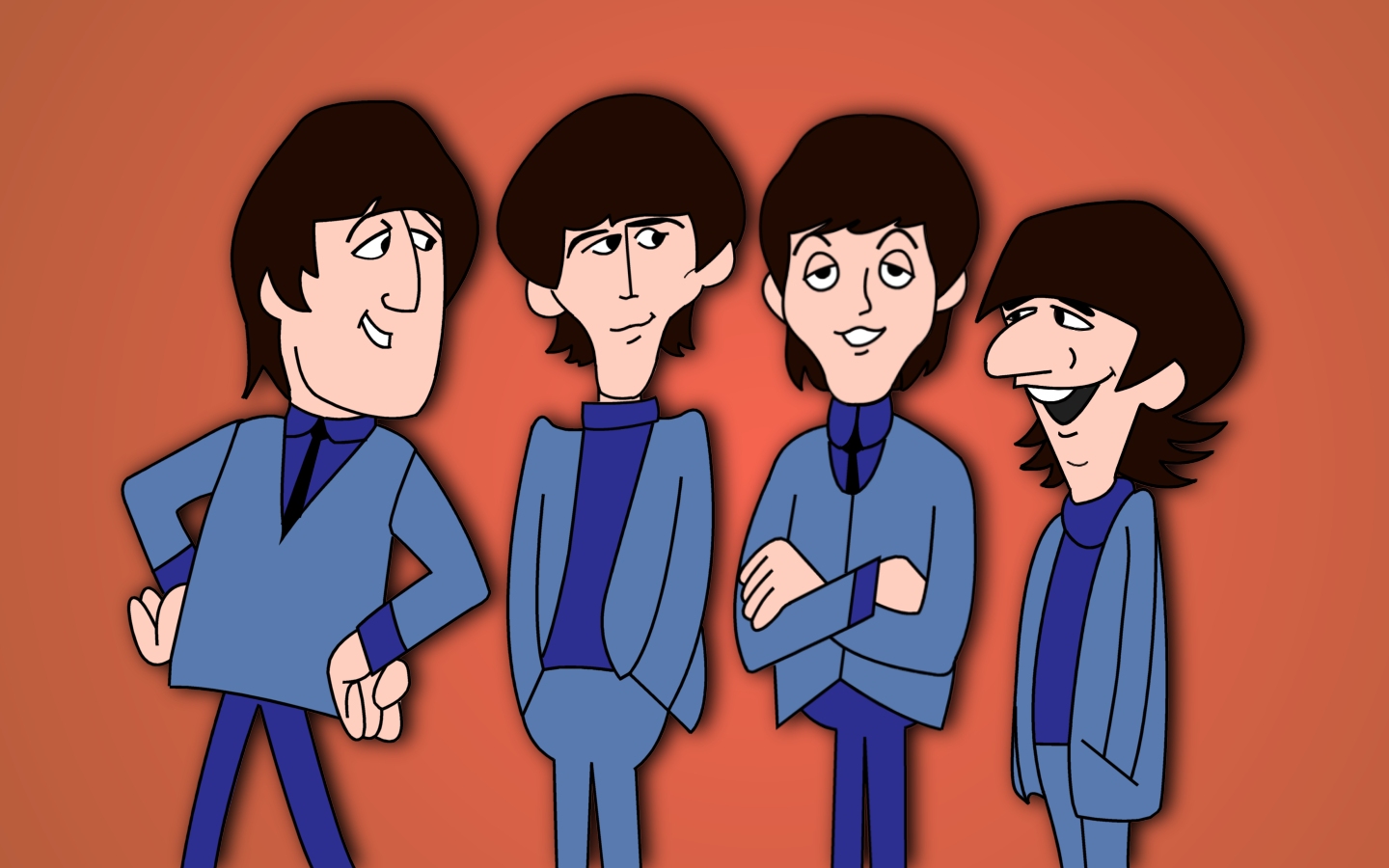 Anime Band Cartoon The Beatles 1440x900