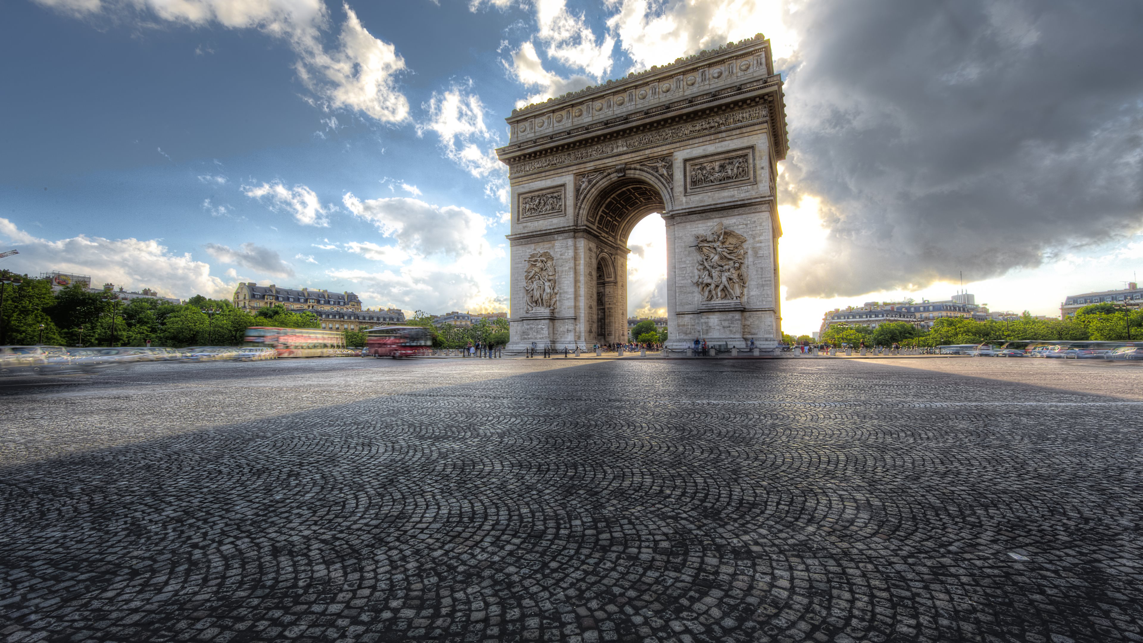 Arc De Triomphe France Monument Paris Time Lapse 3840x2160